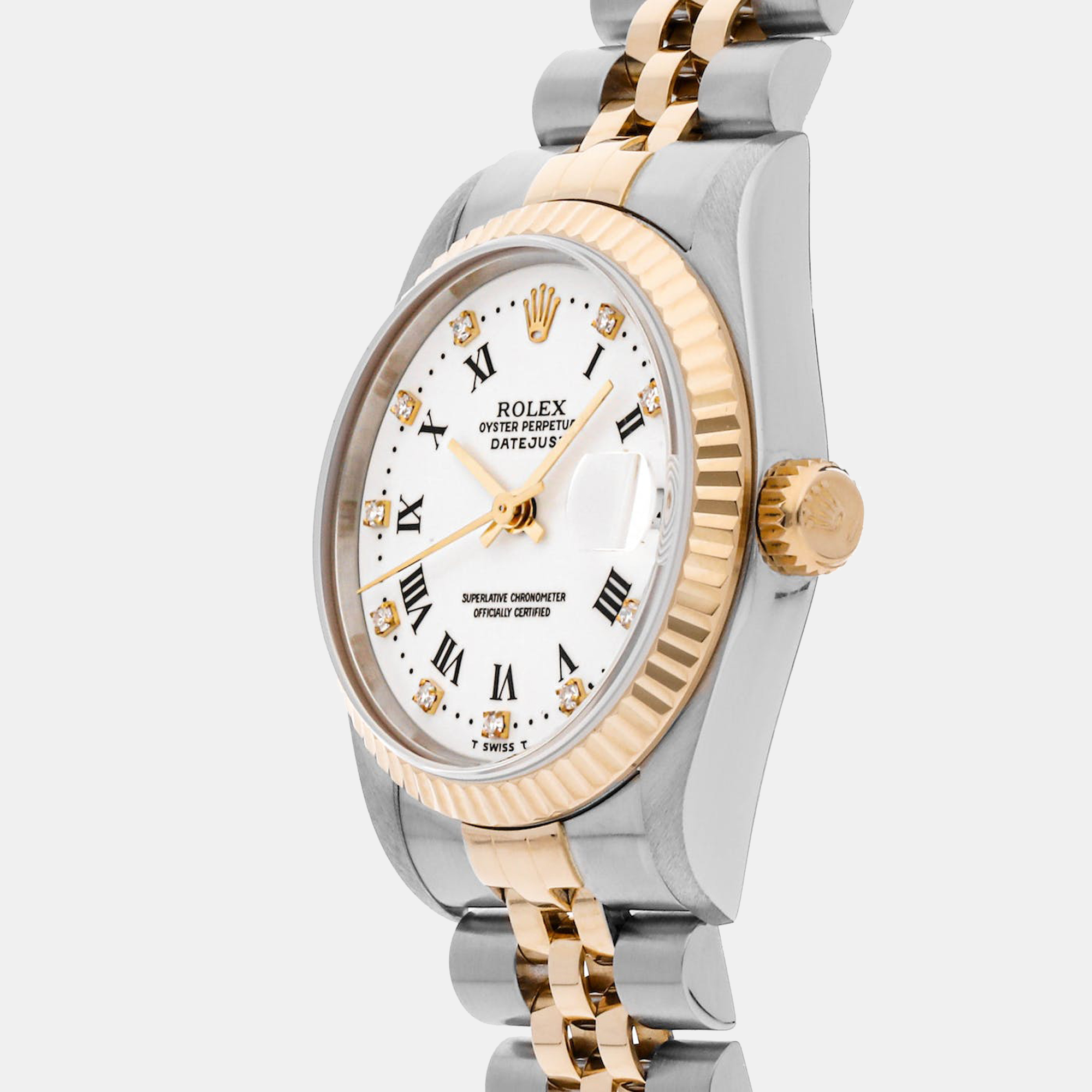 

Rolex White Diamond 18k Yellow Gold And Stainless Steel Datejust Automatic Women's Wristwatch 31 mm