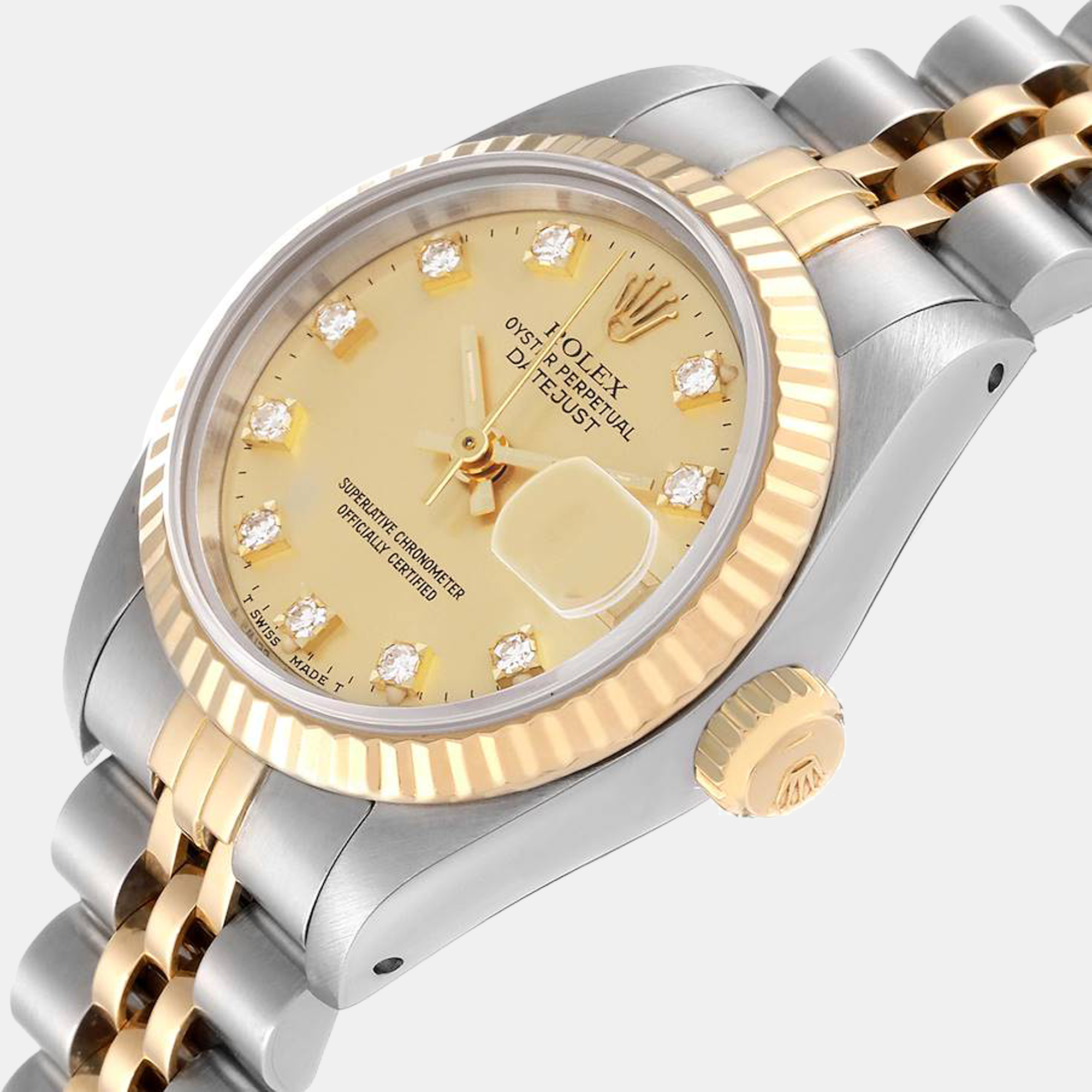 

Rolex Datejust Steel Yellow Gold Diamond Dial Ladies Watch 69173