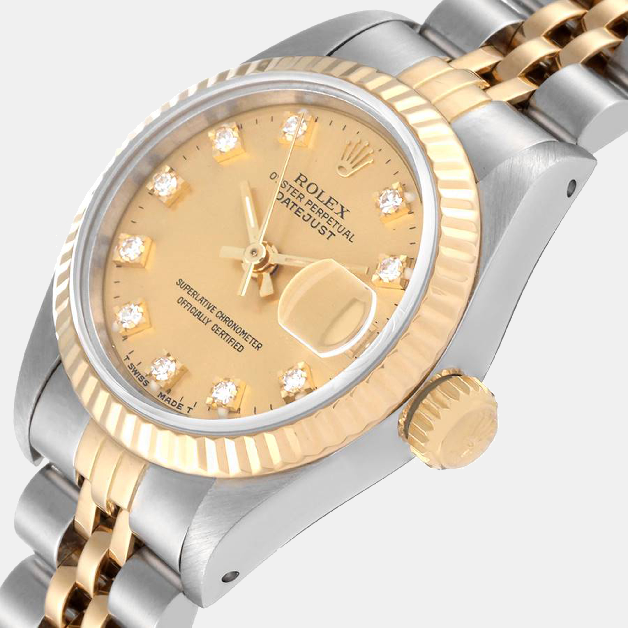 

Rolex Datejust Steel Yellow Gold Diamond Dial Ladies Watch 69173 26 mm