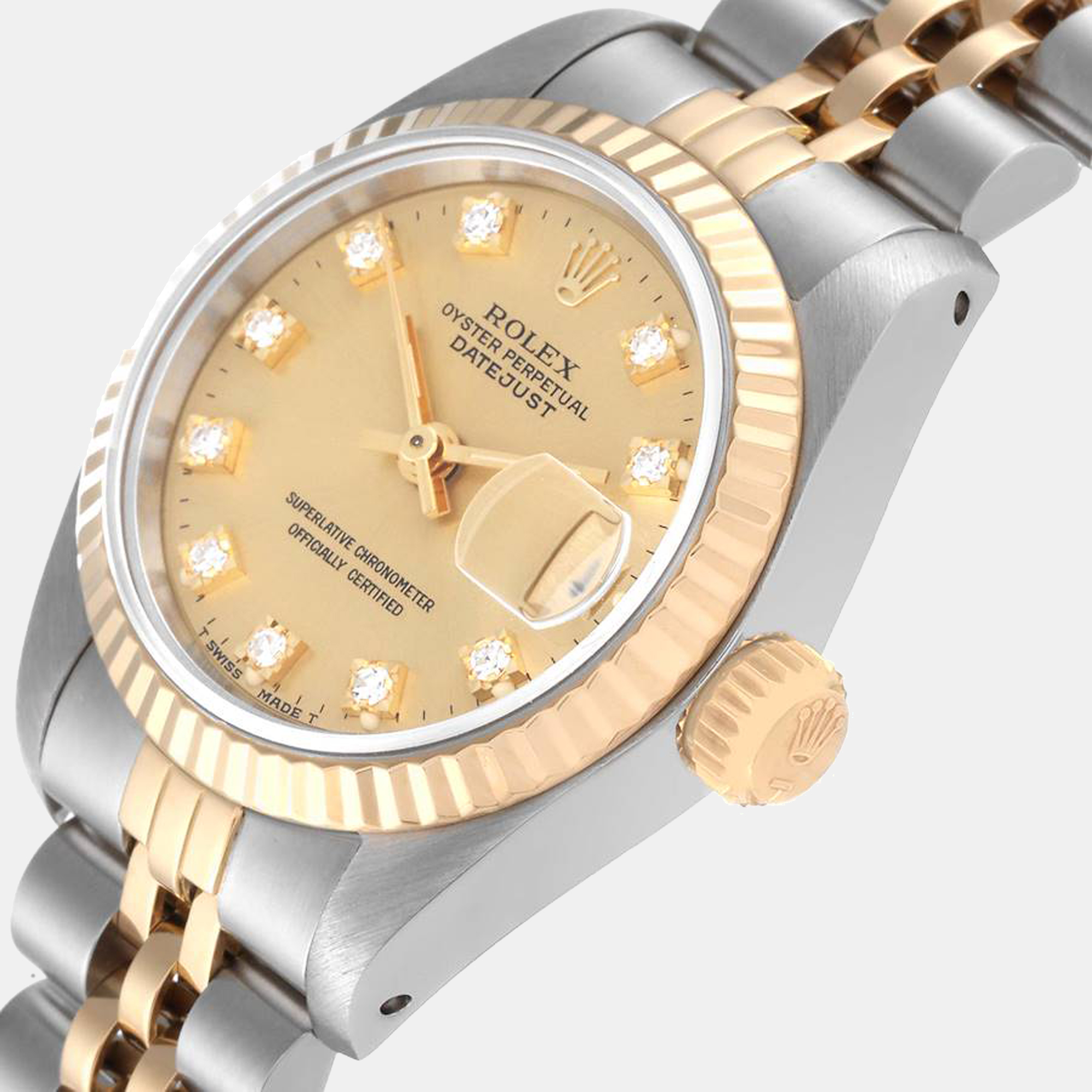 

Rolex Datejust Steel Yellow Gold Diamond Dial Ladies Watch 69173 26 mm