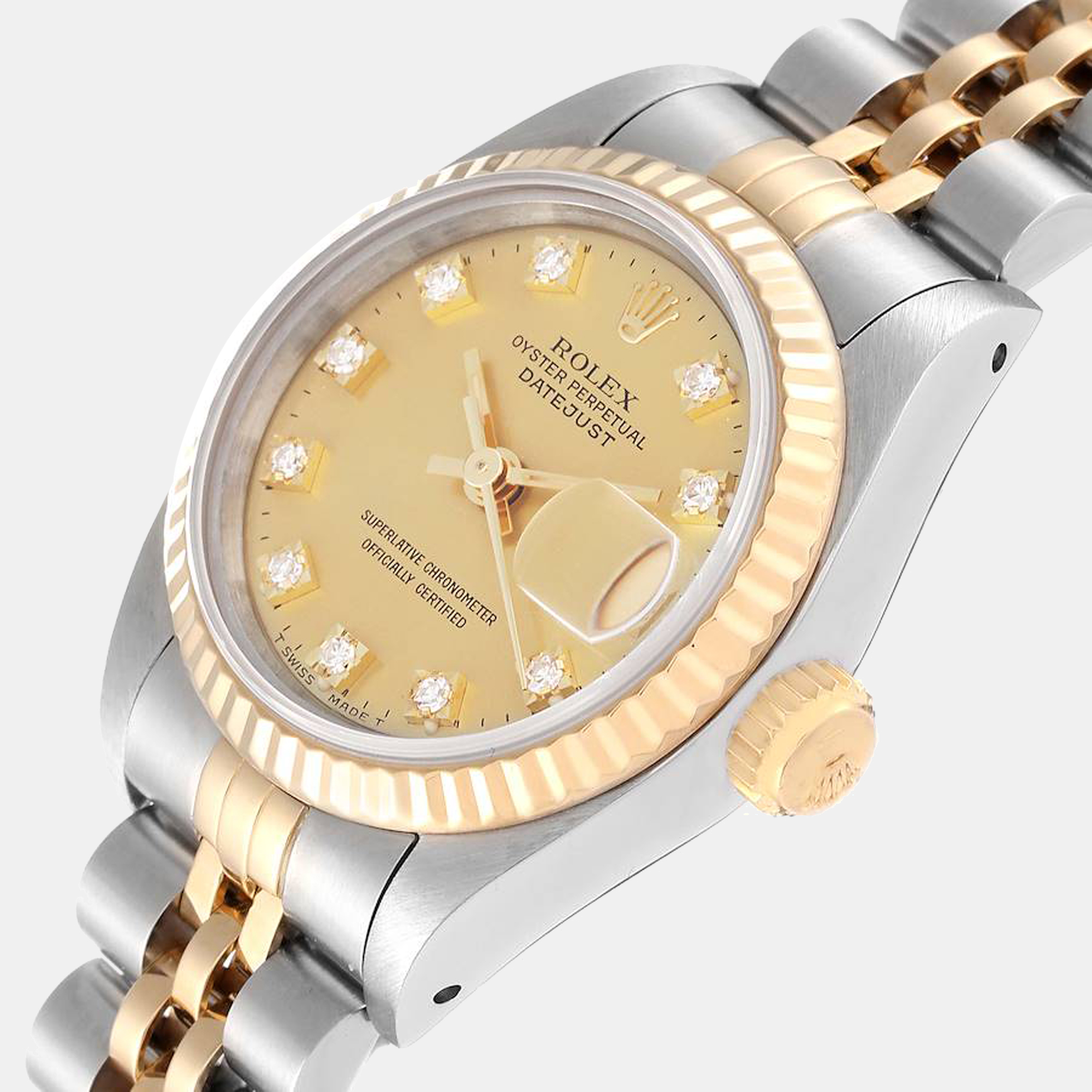 

Rolex Datejust Steel Yellow Gold Diamond Dial Ladies Watch 69173 26 mm
