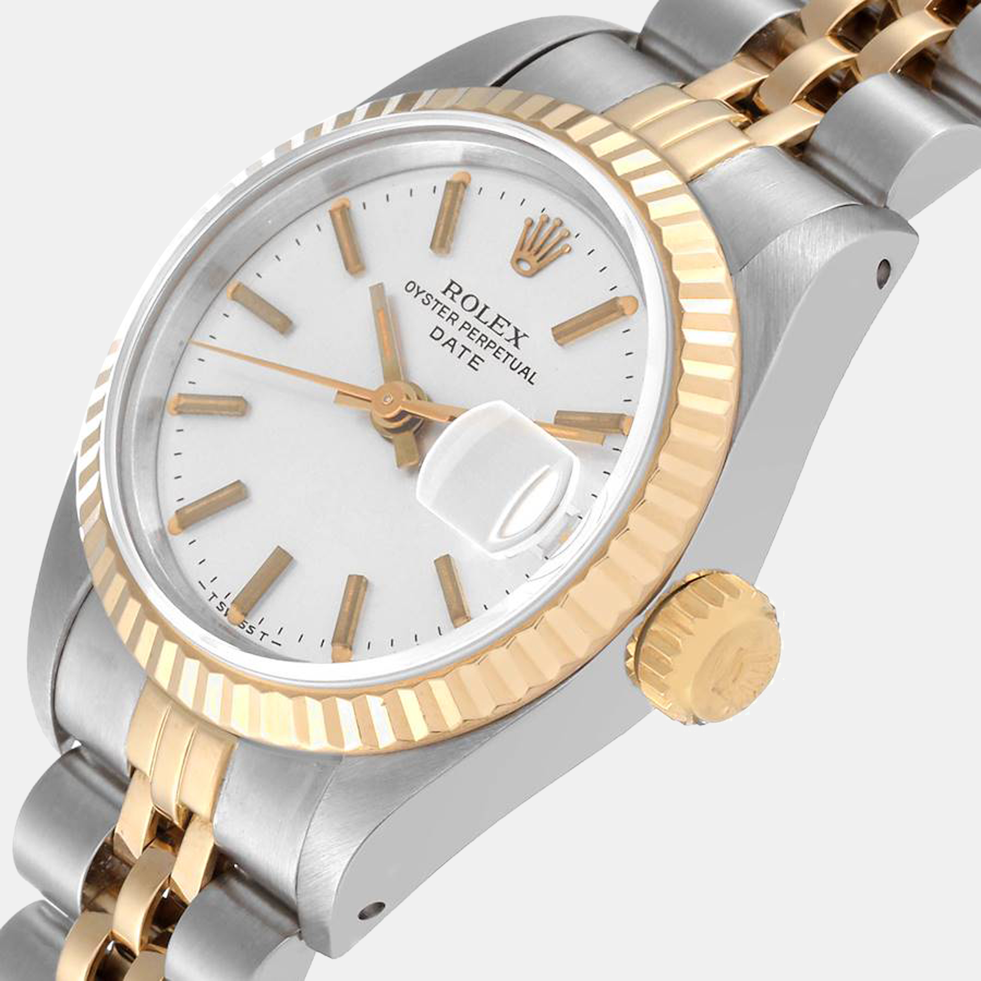 

Rolex Date Steel Yellow Gold Silver Dial Ladies Watch 69173 26 mm