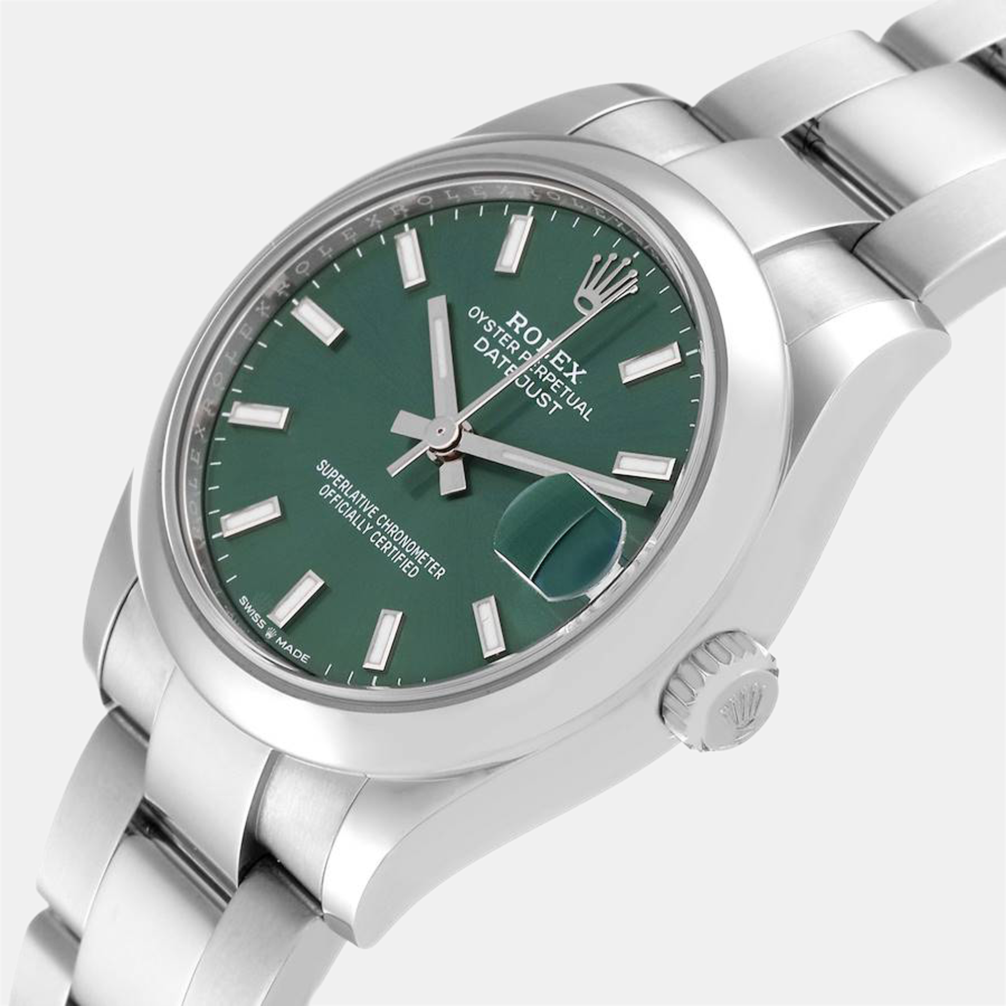 

Rolex Datejust Midsize Mint Green Dial Steel Ladies Watch 278240 31 mm