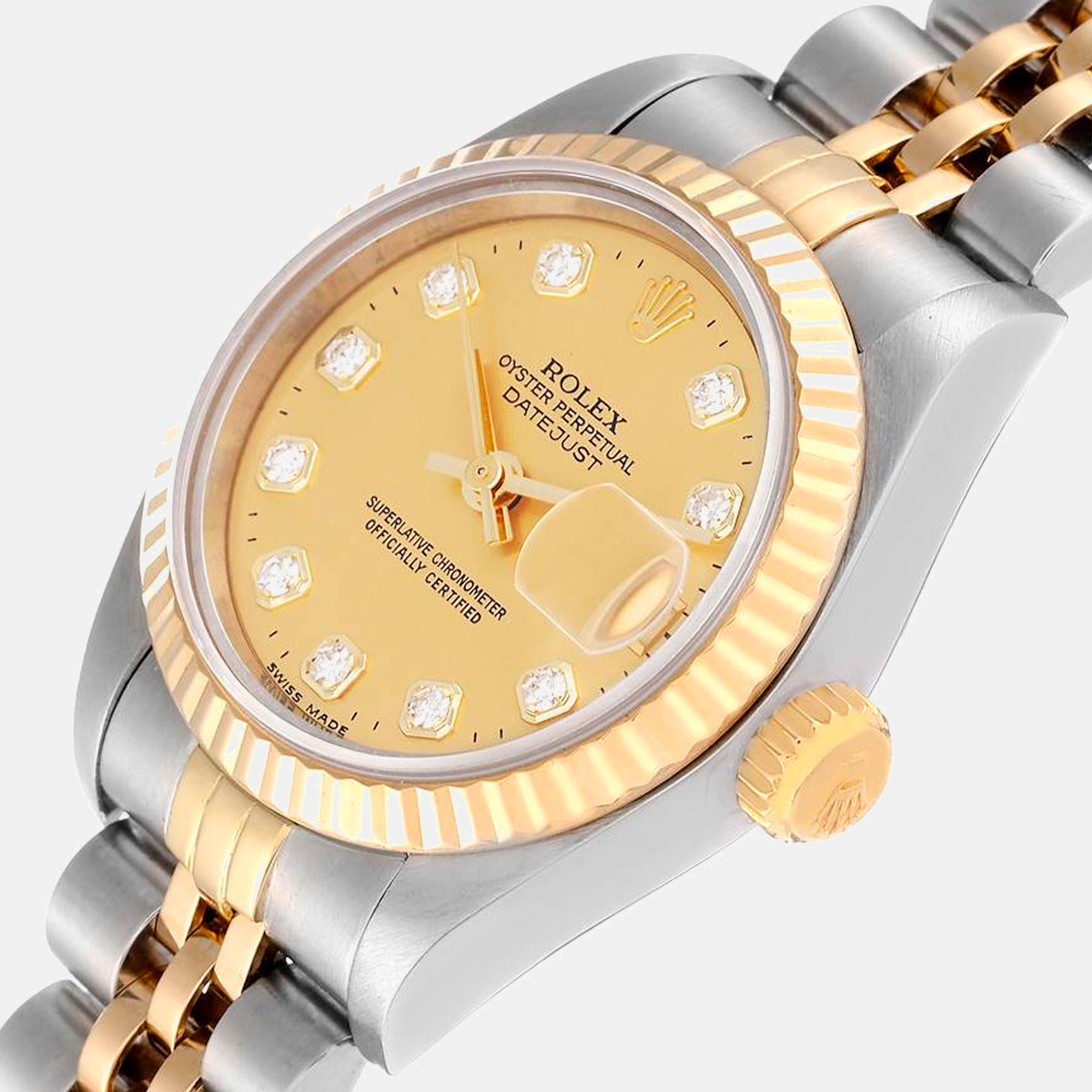 

Rolex Datejust Steel Yellow Gold Diamond Dial Ladies Watch 69173 26 mm