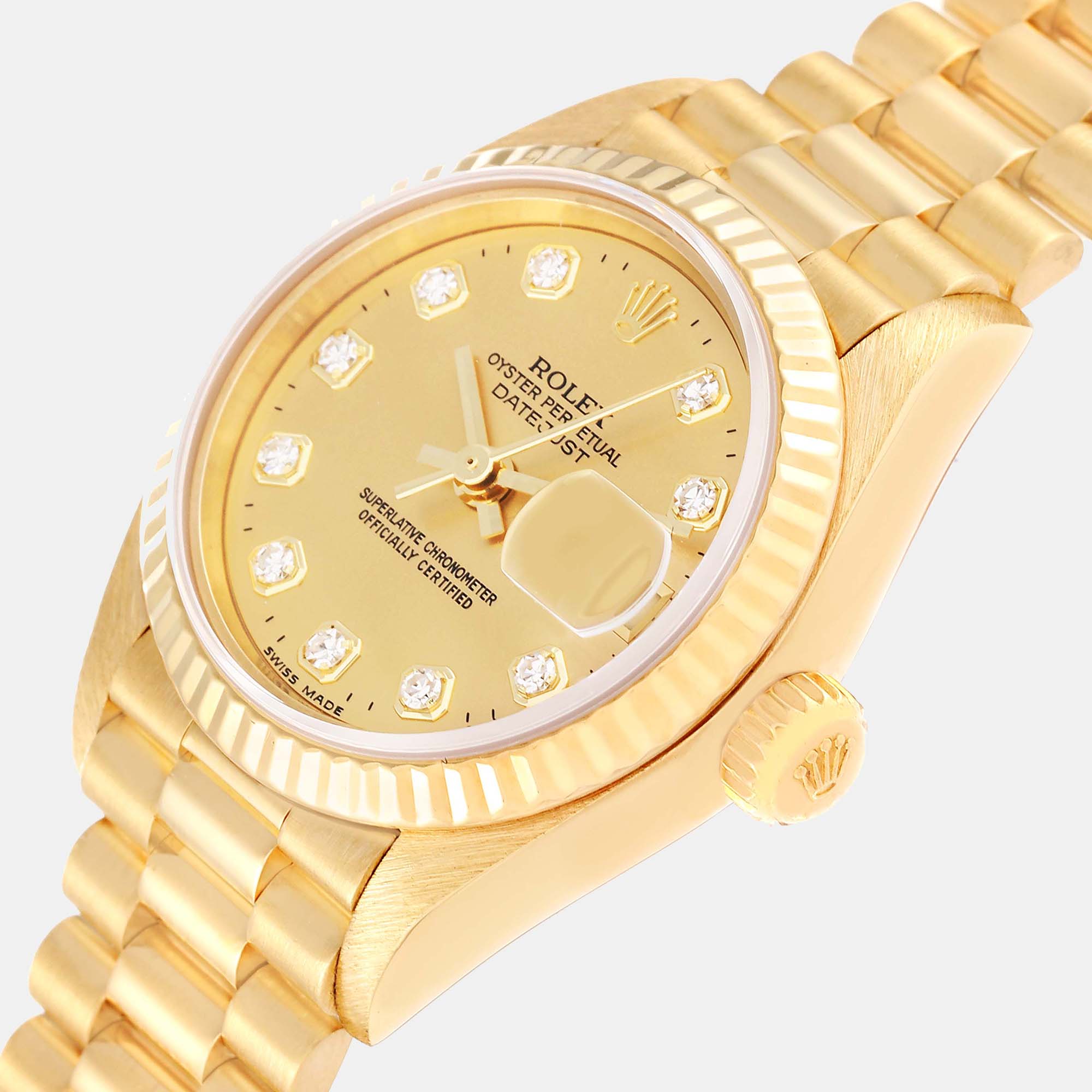 

Rolex President Datejust Yellow Gold Diamond Dial Ladies Watch 79178 26 mm