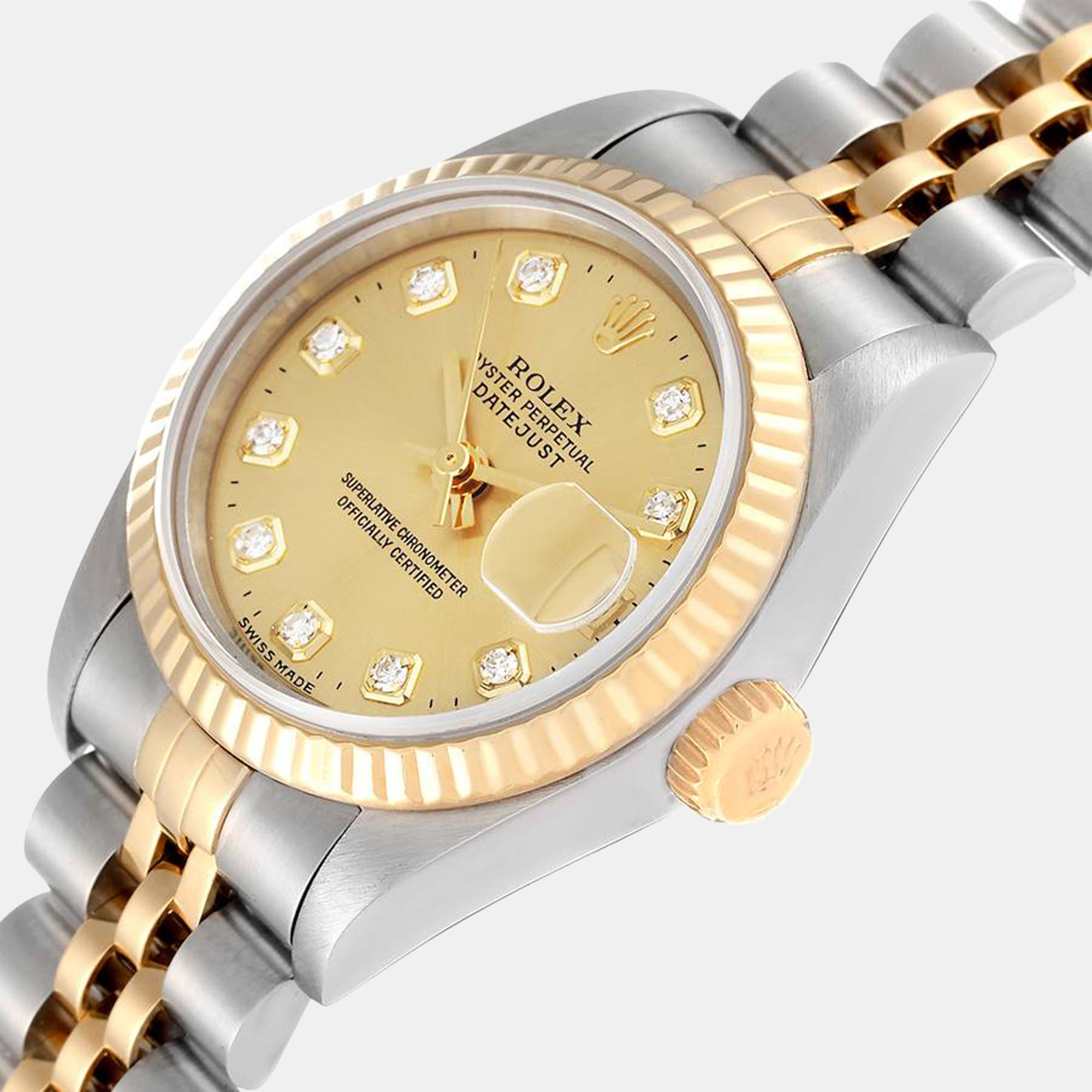 

Rolex Datejust Steel Yellow Gold Diamond Dial Ladies Watch 69173 26 mm