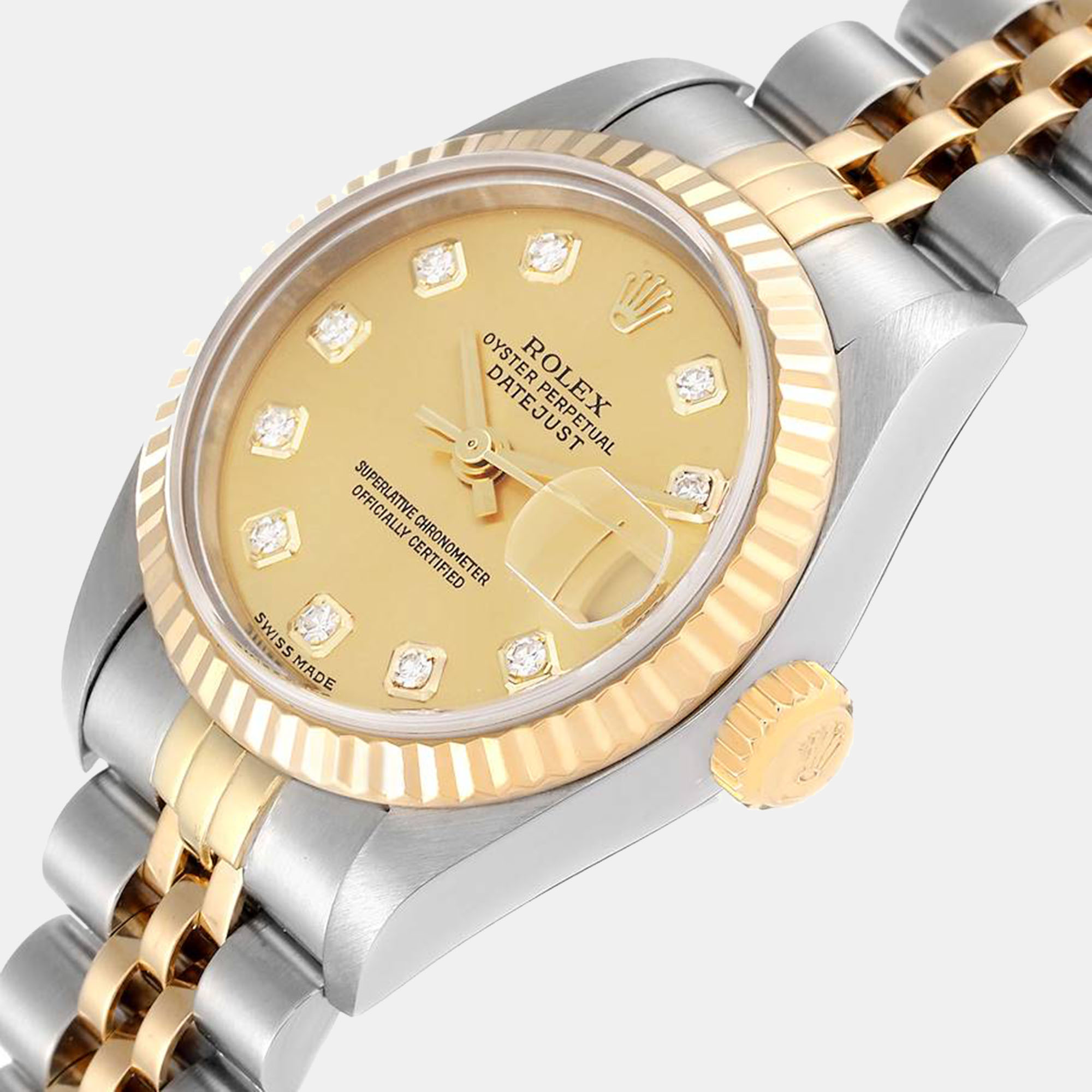 

Rolex Datejust Steel Yellow Gold Diamond Dial Ladies Watch 79173 26 mm