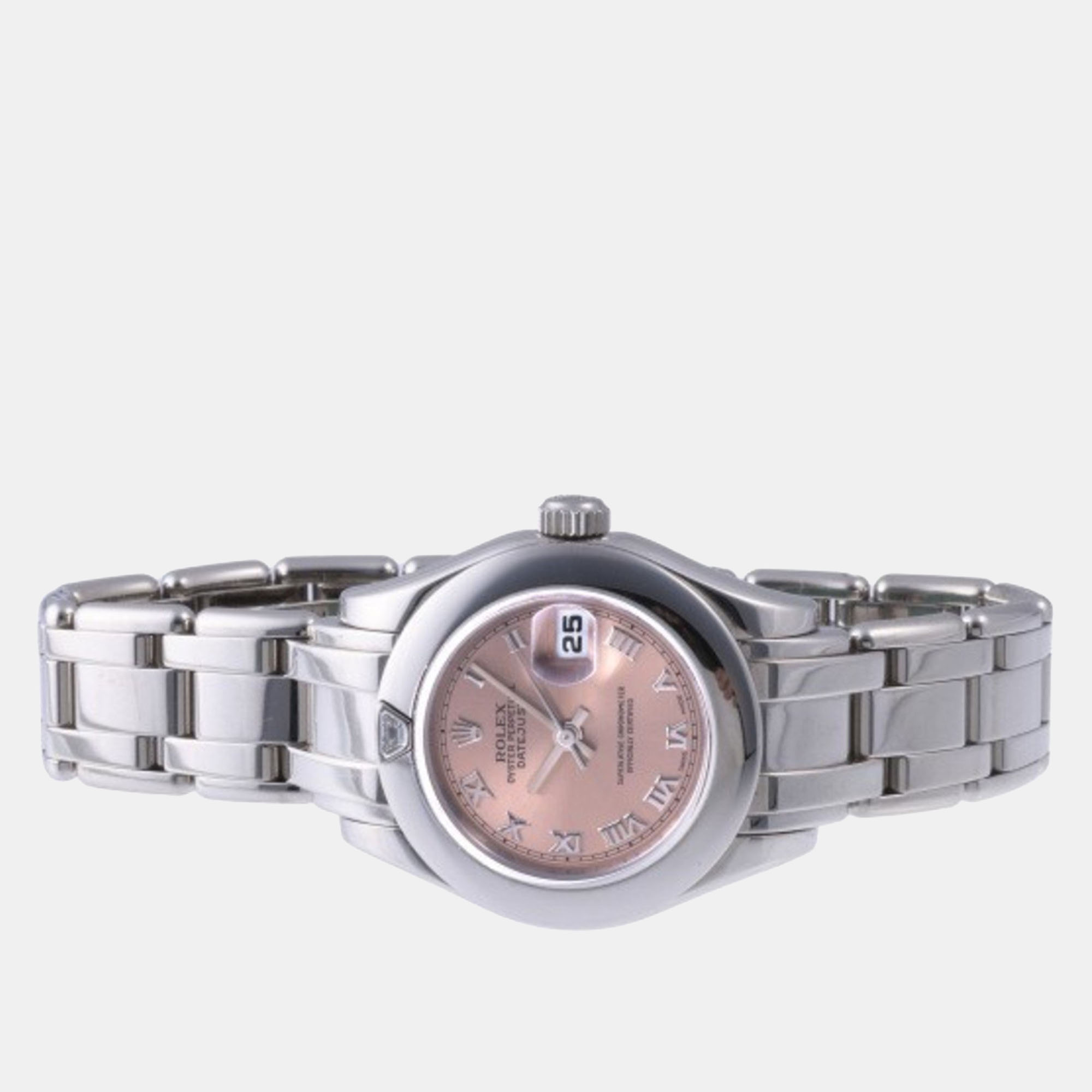 

Rolex Pink 18k White Gold Datejust 69329 Automatic Women's Wristwatch 29 mm