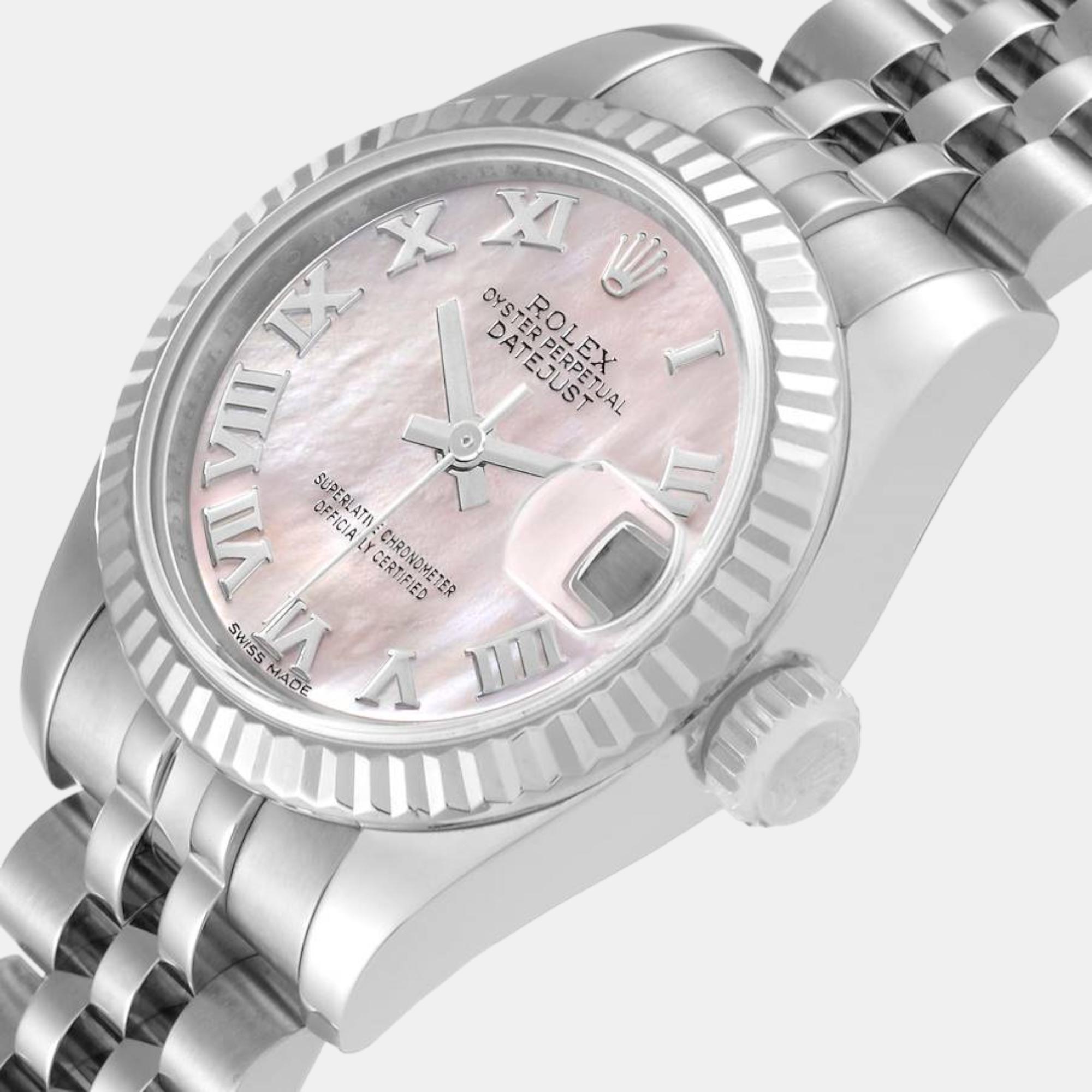 

Rolex Datejust Steel White Gold Mother of Pearl Dial Ladies Watch 179174 26 mm, Silver