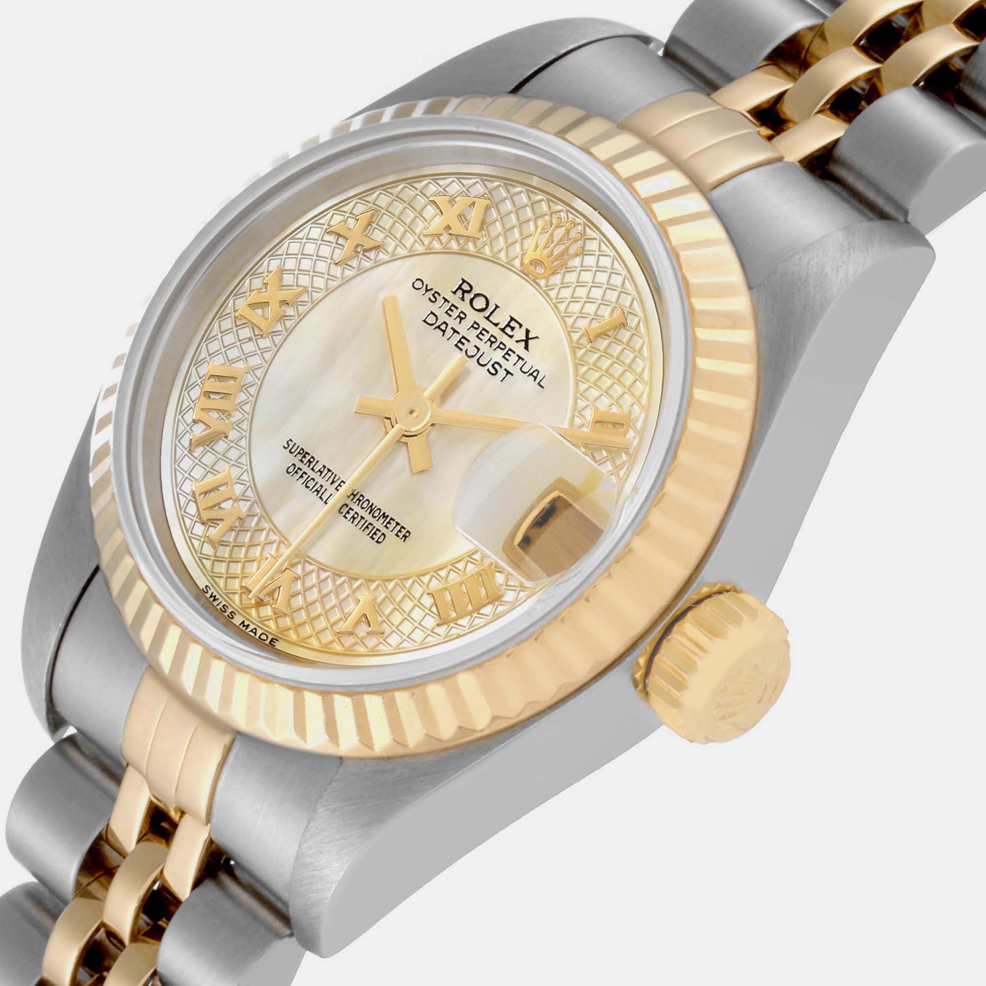 

Rolex Datejust Steel Yellow Gold MOP Dial Ladies Watch 79173 26 mm, White