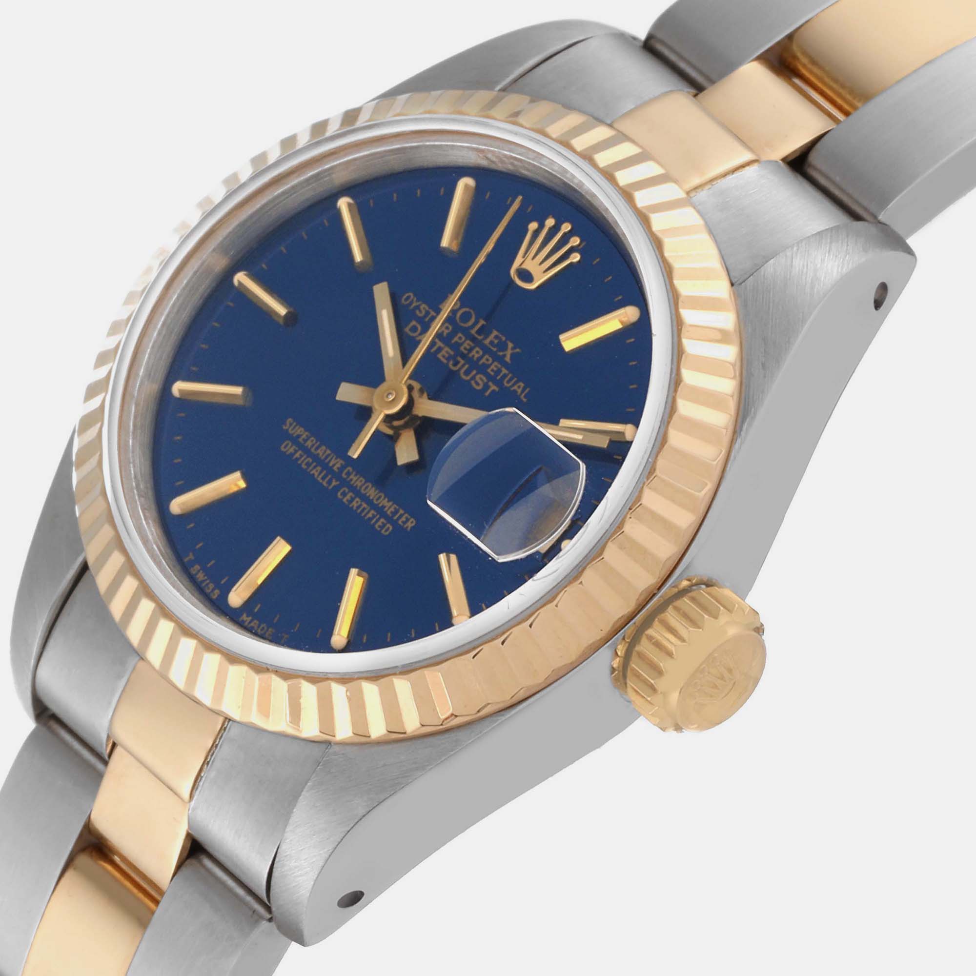 

Rolex Datejust Steel Yellow Gold Blue Dial Ladies Watch 69173 26 mm