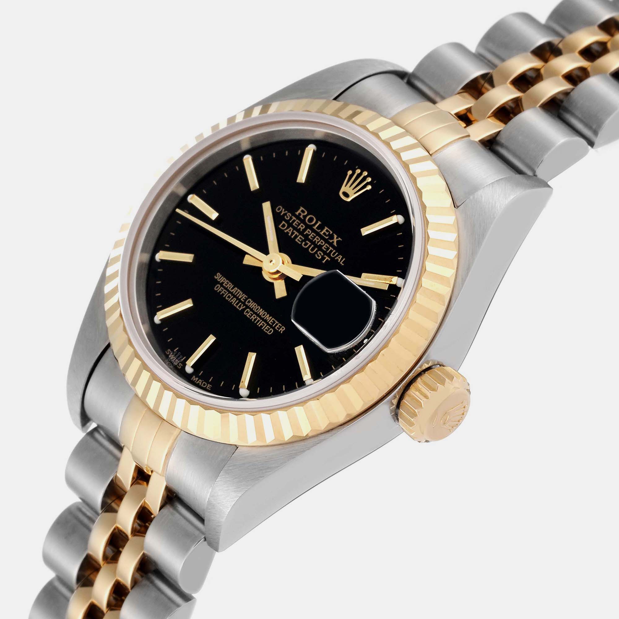 

Rolex Datejust Steel Yellow Gold Black Dial Ladies Watch 79173 26 mm