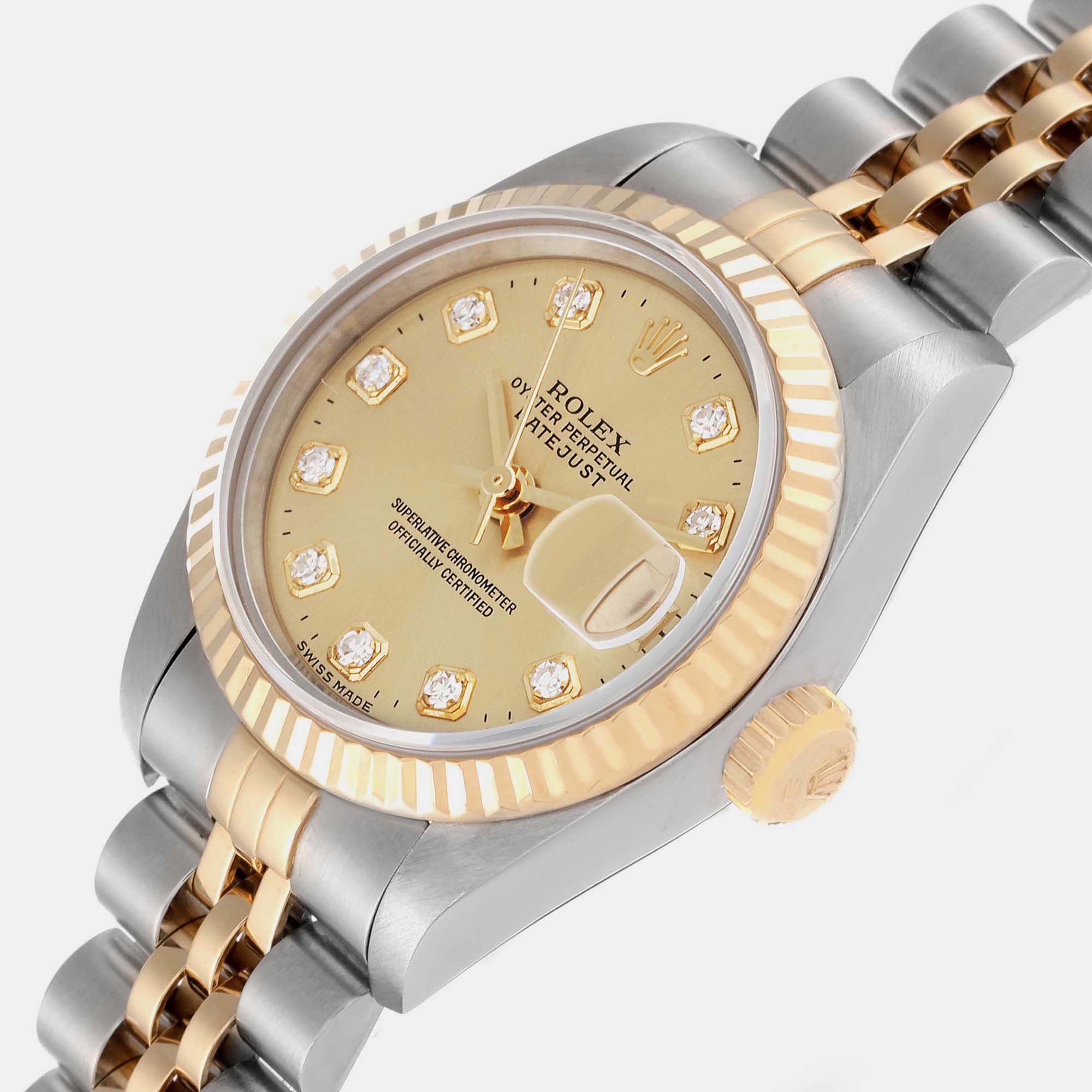 

Rolex Datejust Steel Yellow Gold Diamond Dial Ladies Watch 69173 26 mm