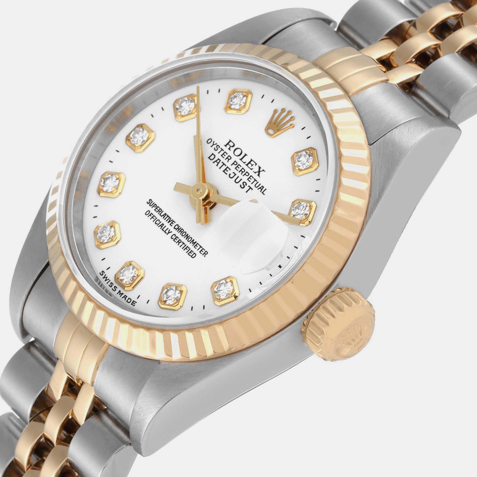 

Rolex Datejust Steel Yellow Gold White Diamond Dial Ladies Watch 79173 26 mm