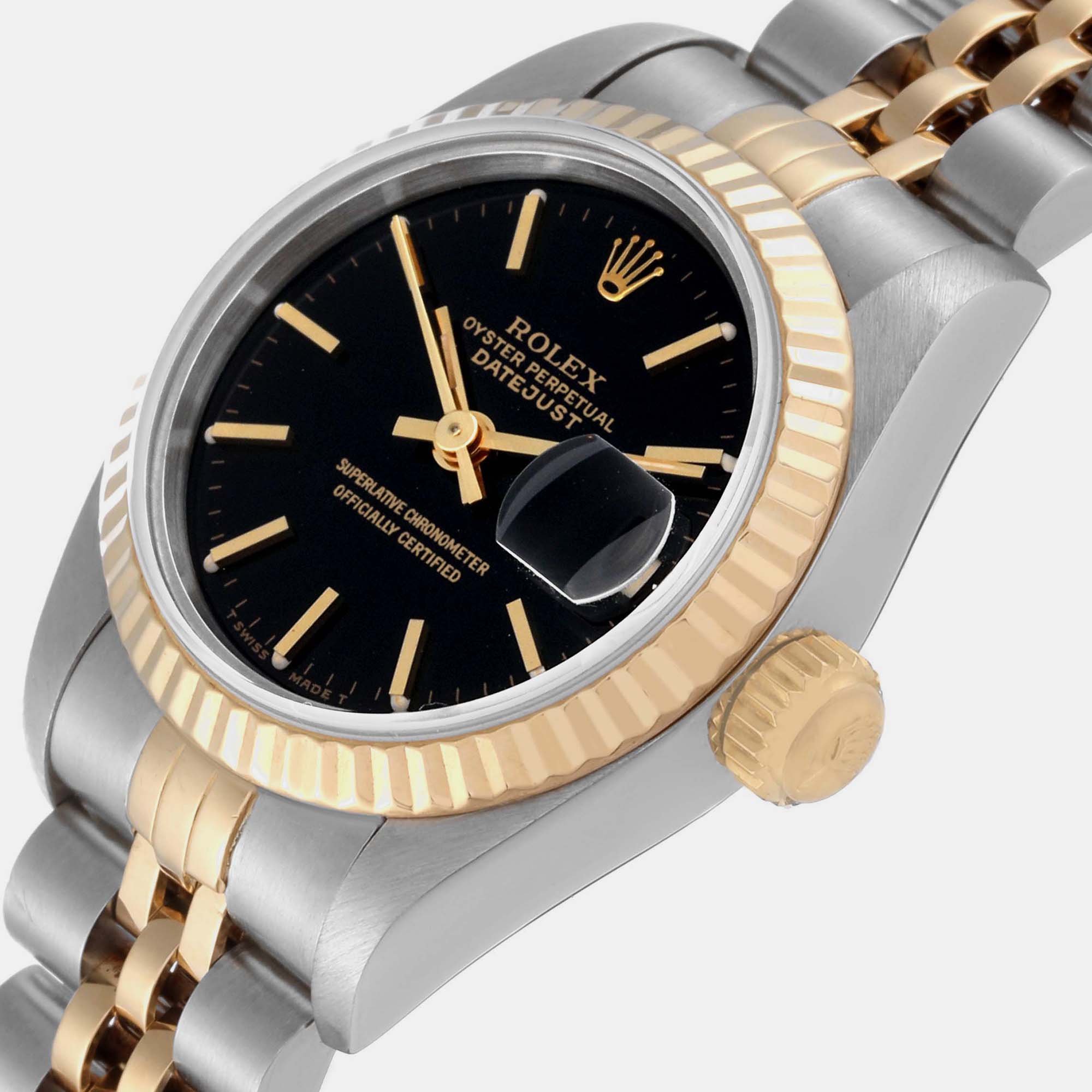 

Rolex Datejust Steel Yellow Gold Black Dial Ladies Watch 69173