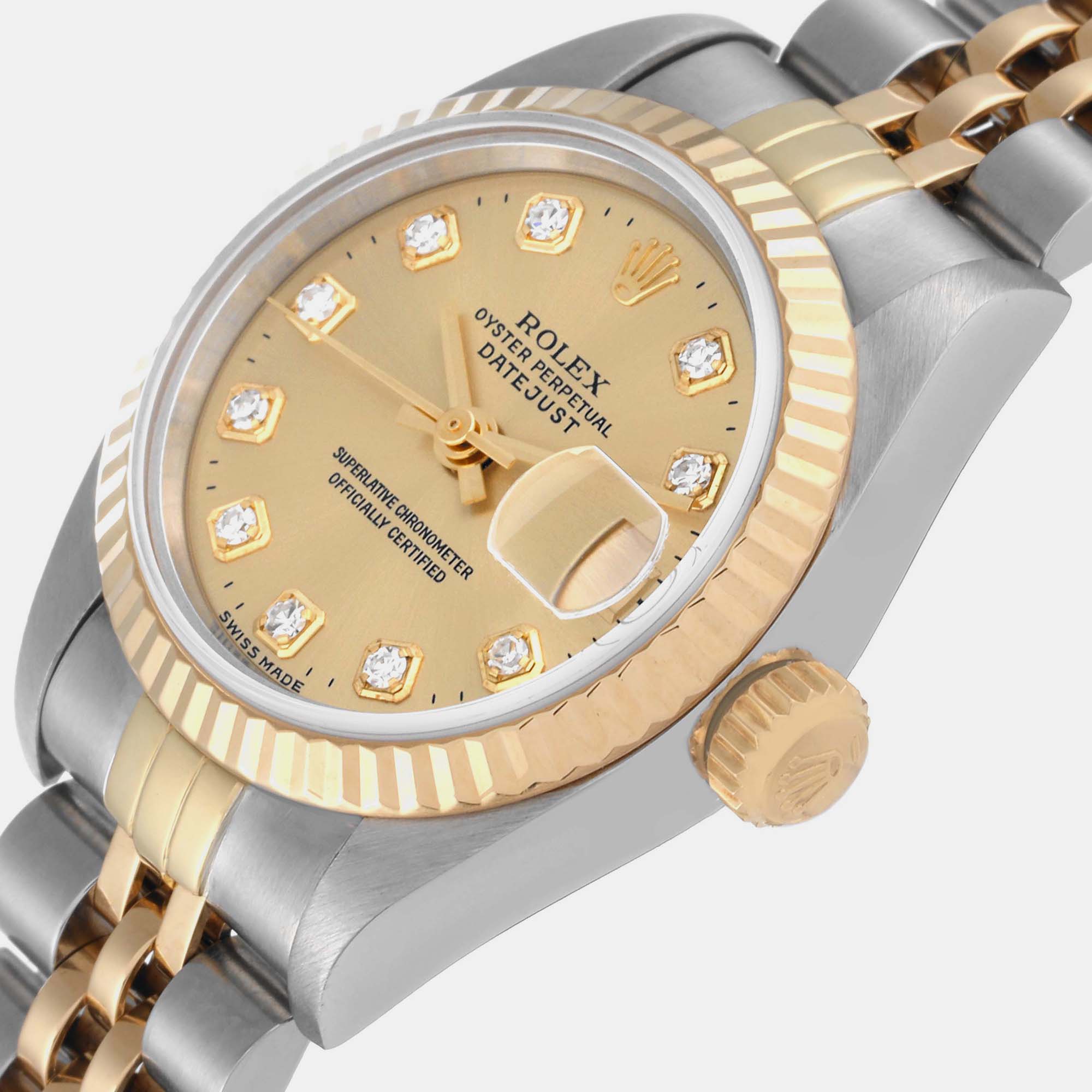 

Rolex Datejust Steel Yellow Gold Diamond Dial Ladies Watch 69173