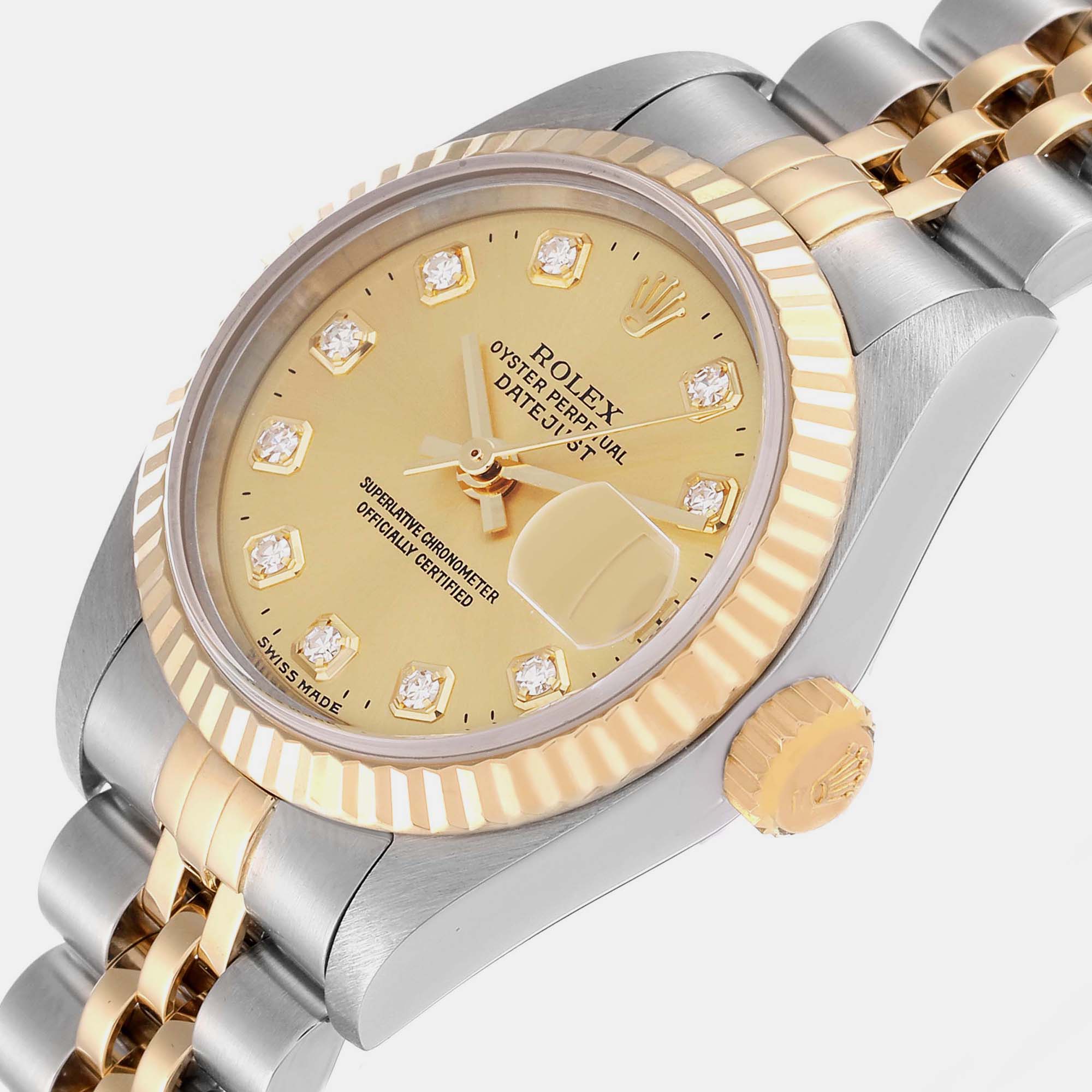 

Rolex Datejust Steel Yellow Gold Diamond Dial Ladies Watch 79173 26 mm