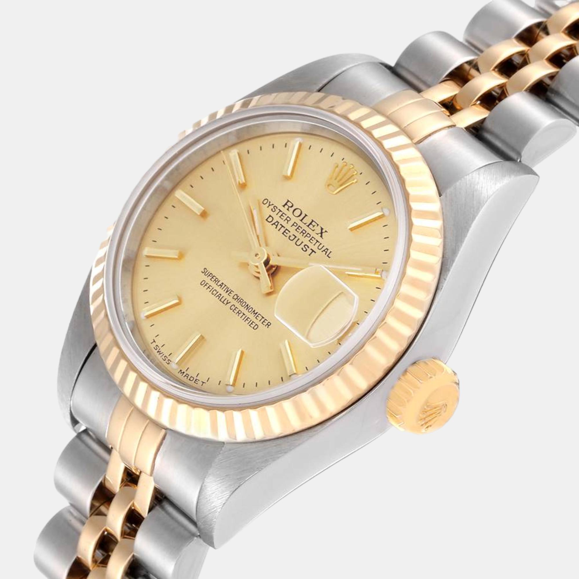 

Rolex Datejust Steel Yellow Gold Champagne Dial Ladies Watch 79173