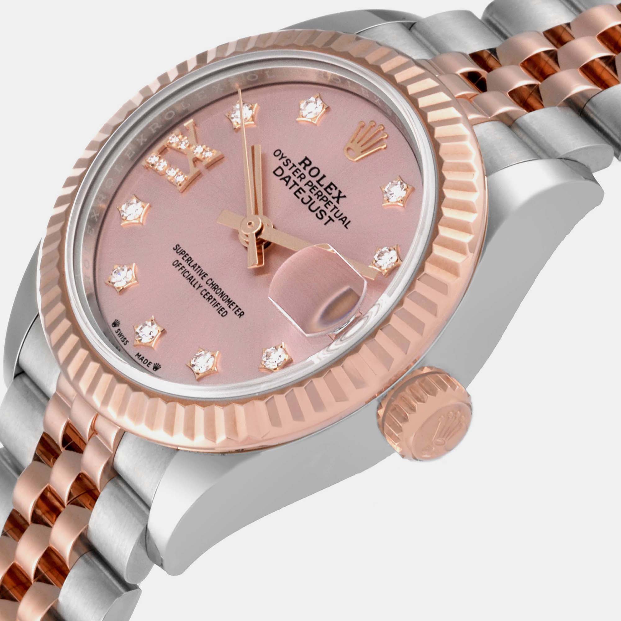 

Rolex Datejust Steel Rose Gold Pink Diamond Dial Ladies Watch 279171 28 mm