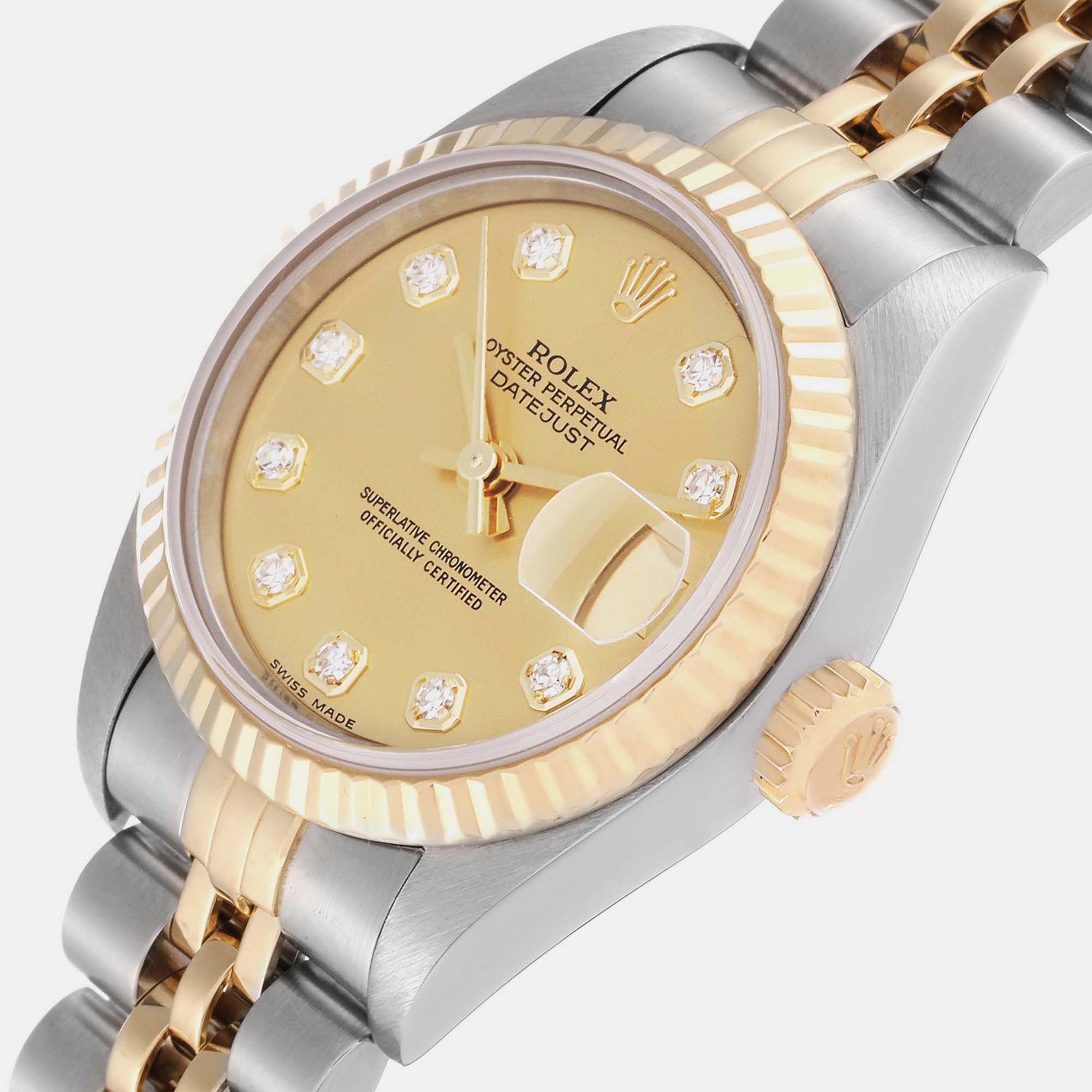 

Rolex Datejust Steel Yellow Gold Diamond Dial Ladies Watch 79173 26 mm