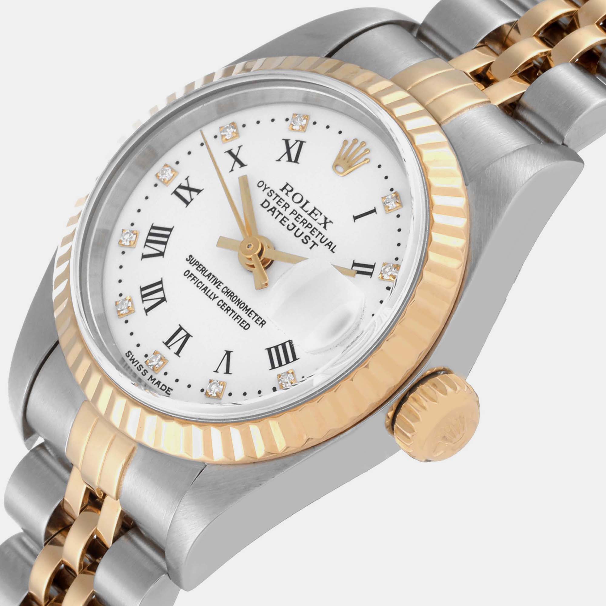 

Rolex Datejust Yellow Gold White Diamond Dial Ladies Watch 79173 26 mm