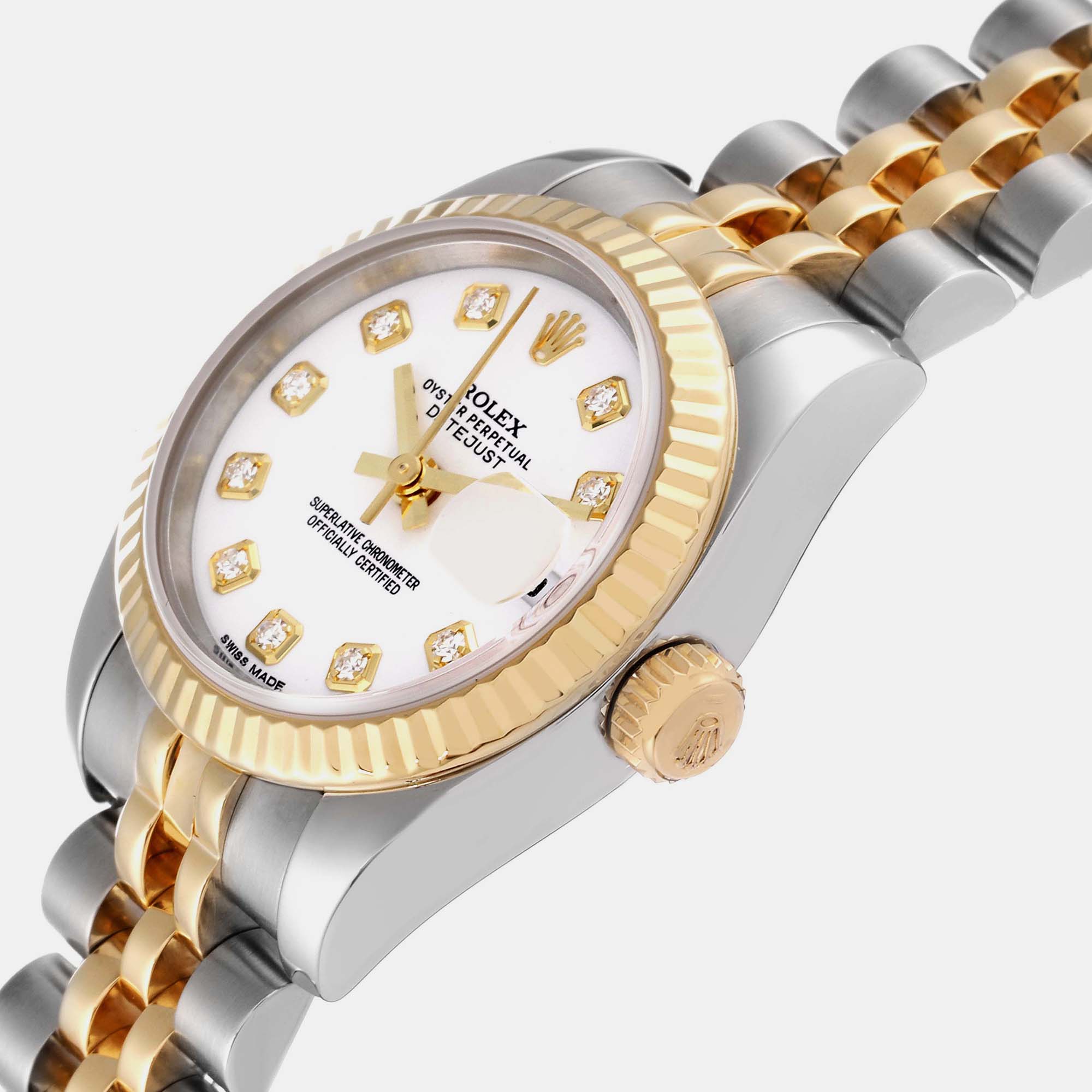 

Rolex Datejust Steel Yellow Gold White Diamond Dial Ladies Watch 179173