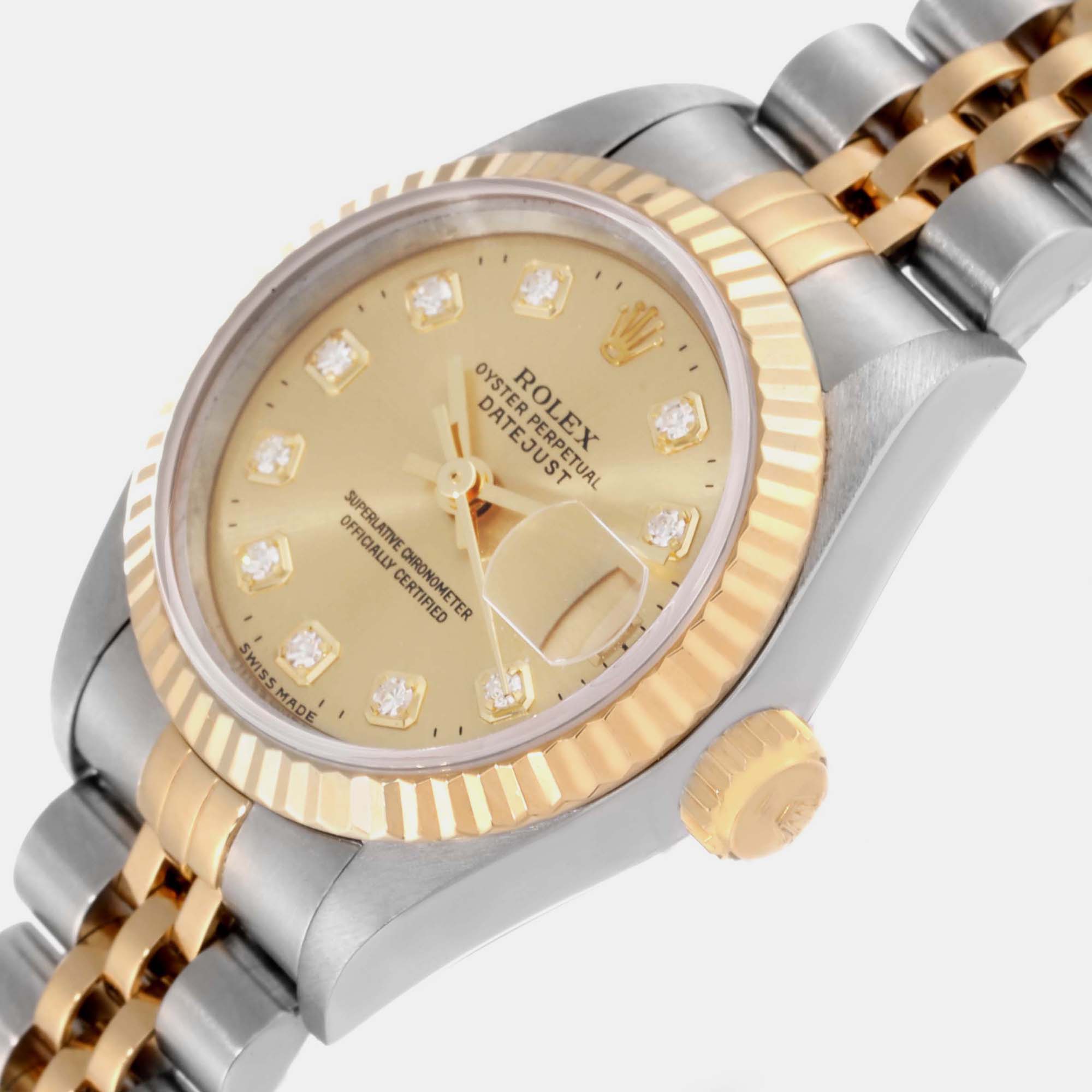 

Rolex Datejust Steel Yellow Gold Diamond Dial Ladies Watch 69173 26 mm