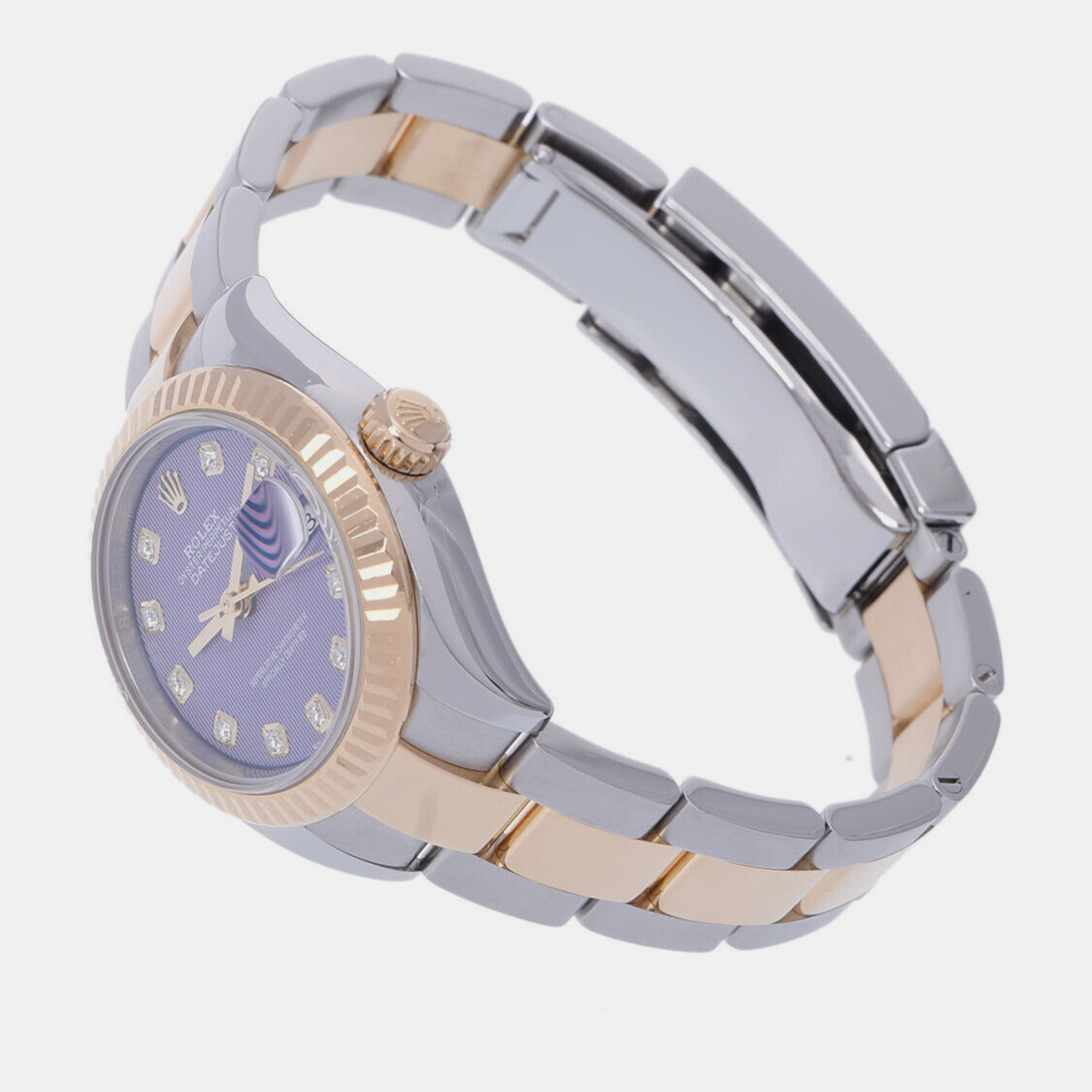 

Rolex Purple 18k Yellow Gold And Stainless Steel Datejust 279173 Automatic Women's Wristwatch 28 mm