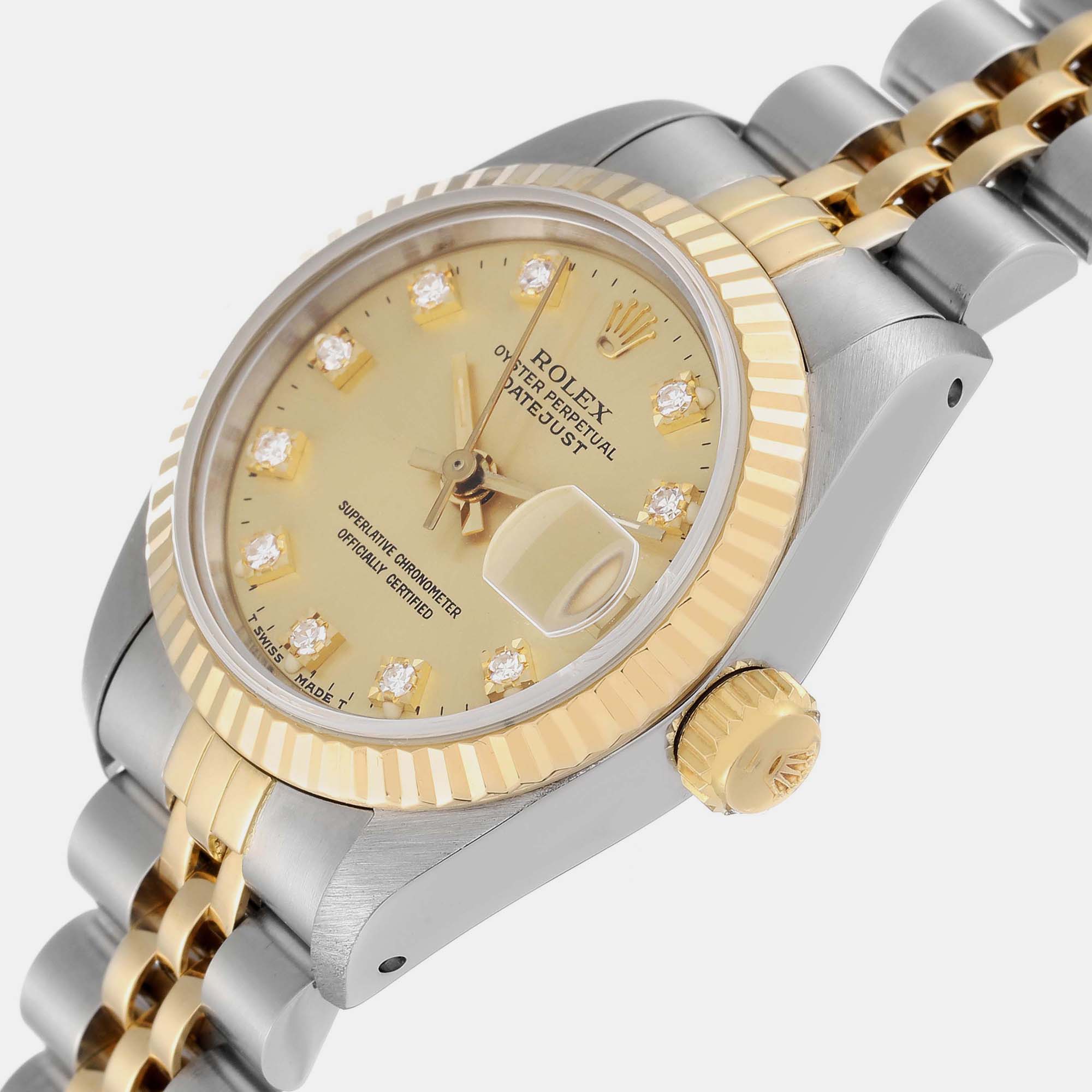 

Rolex Datejust Steel Yellow Gold Diamond Dial Ladies Watch 69173 26 mm