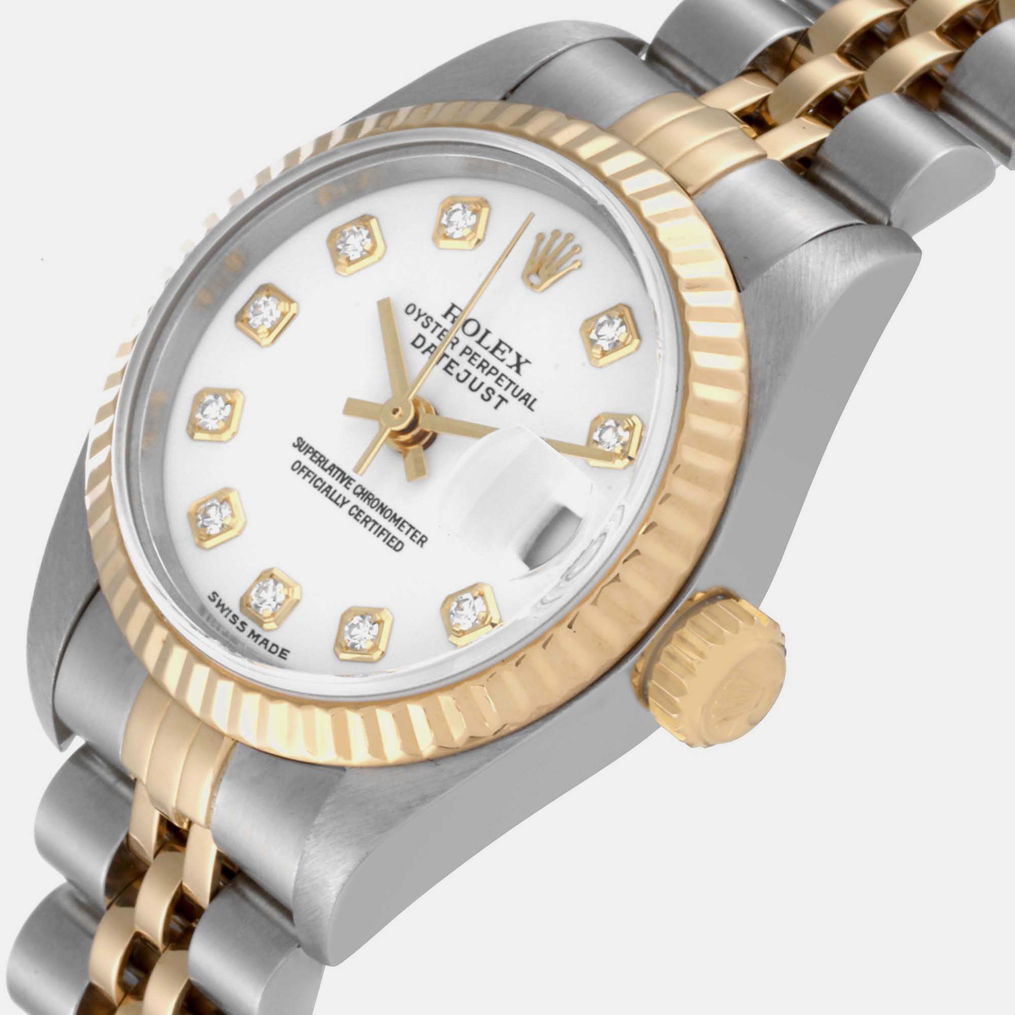 

Rolex Datejust Steel Yellow Gold White Diamond Dial Ladies Watch 79173 26 mm