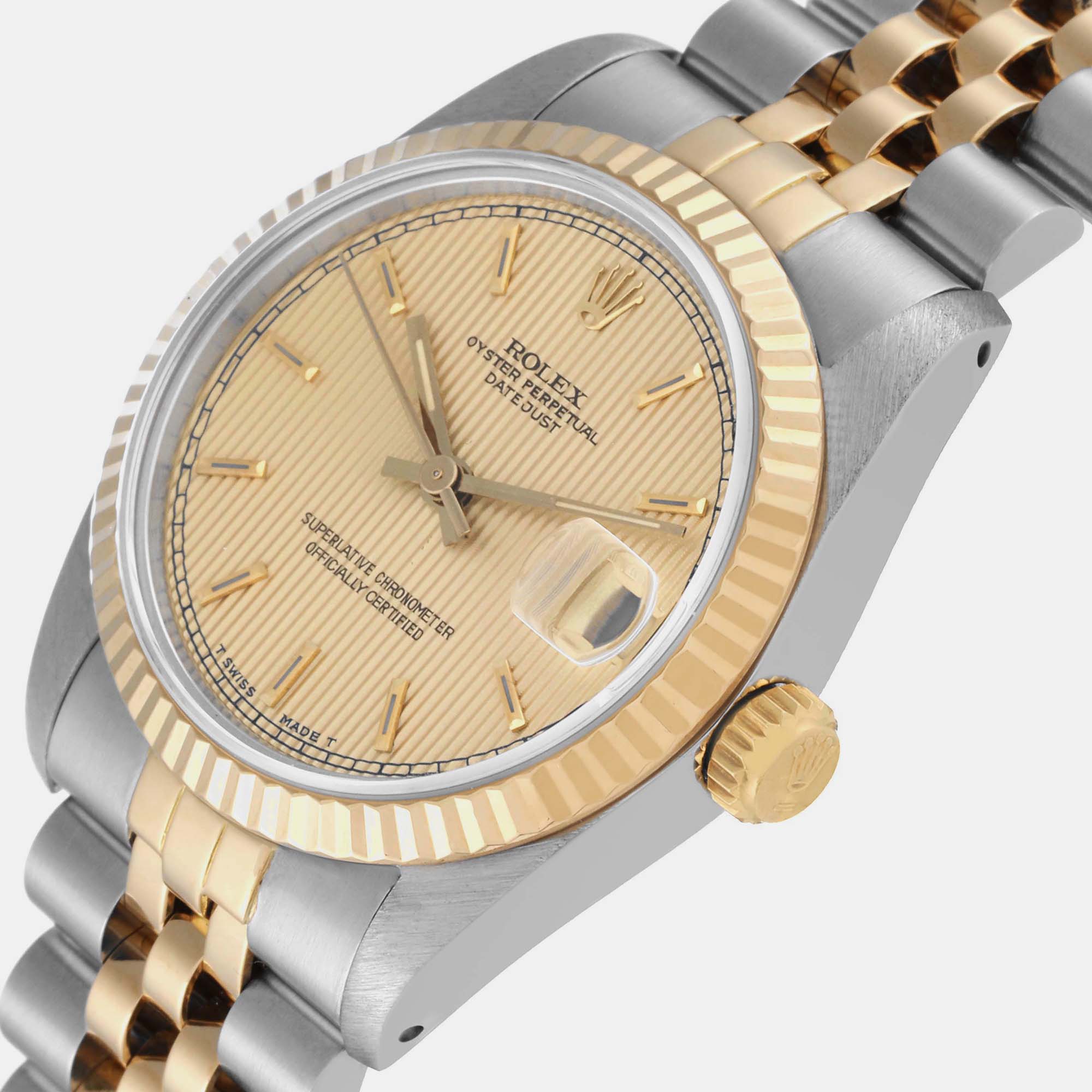 

Rolex Datejust Midsize Tapestry Dial Steel Yellow Gold Ladies Watch 68273 31 mm