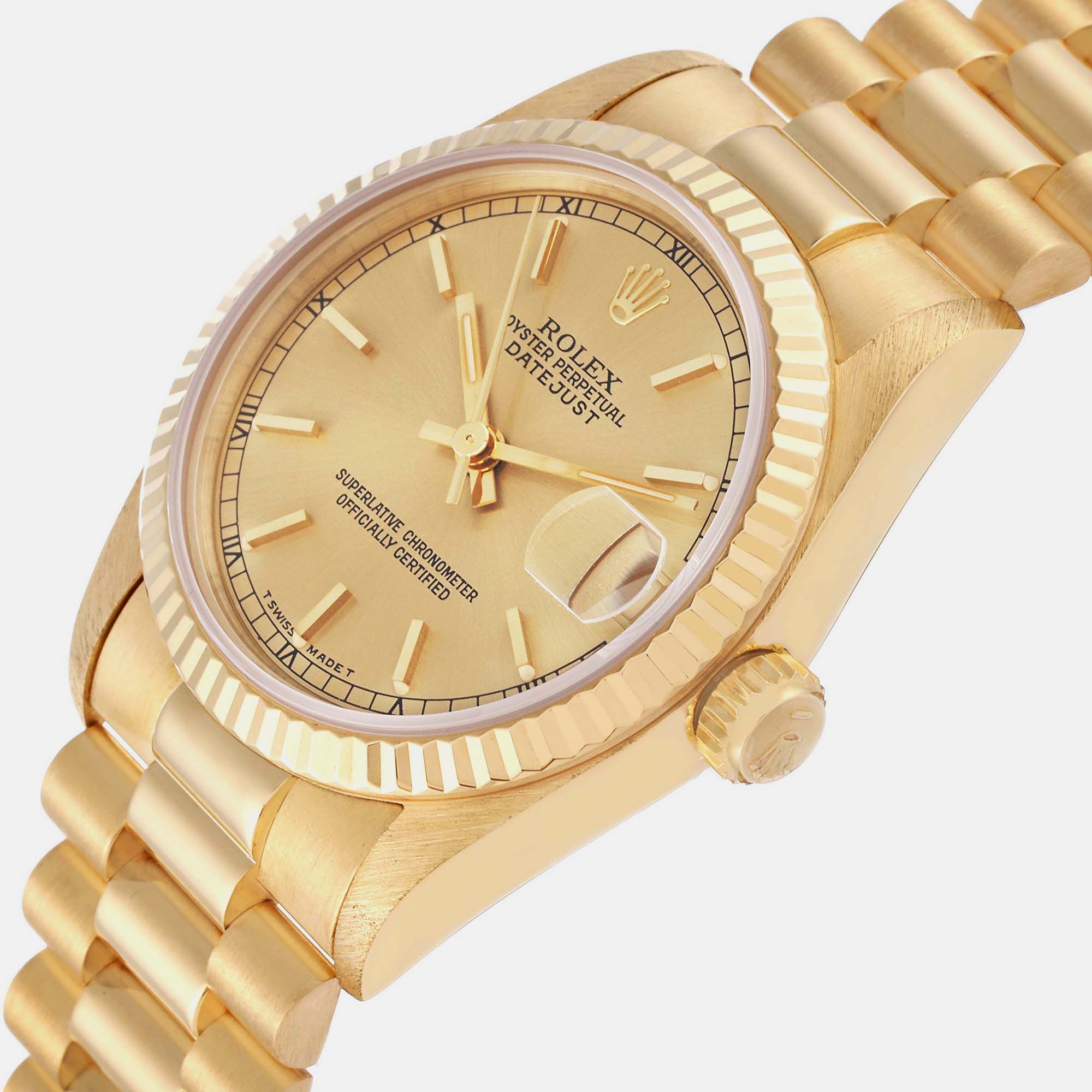 

Rolex President Datejust 31 Midsize Yellow Gold Ladies Watch 68278 31 mm