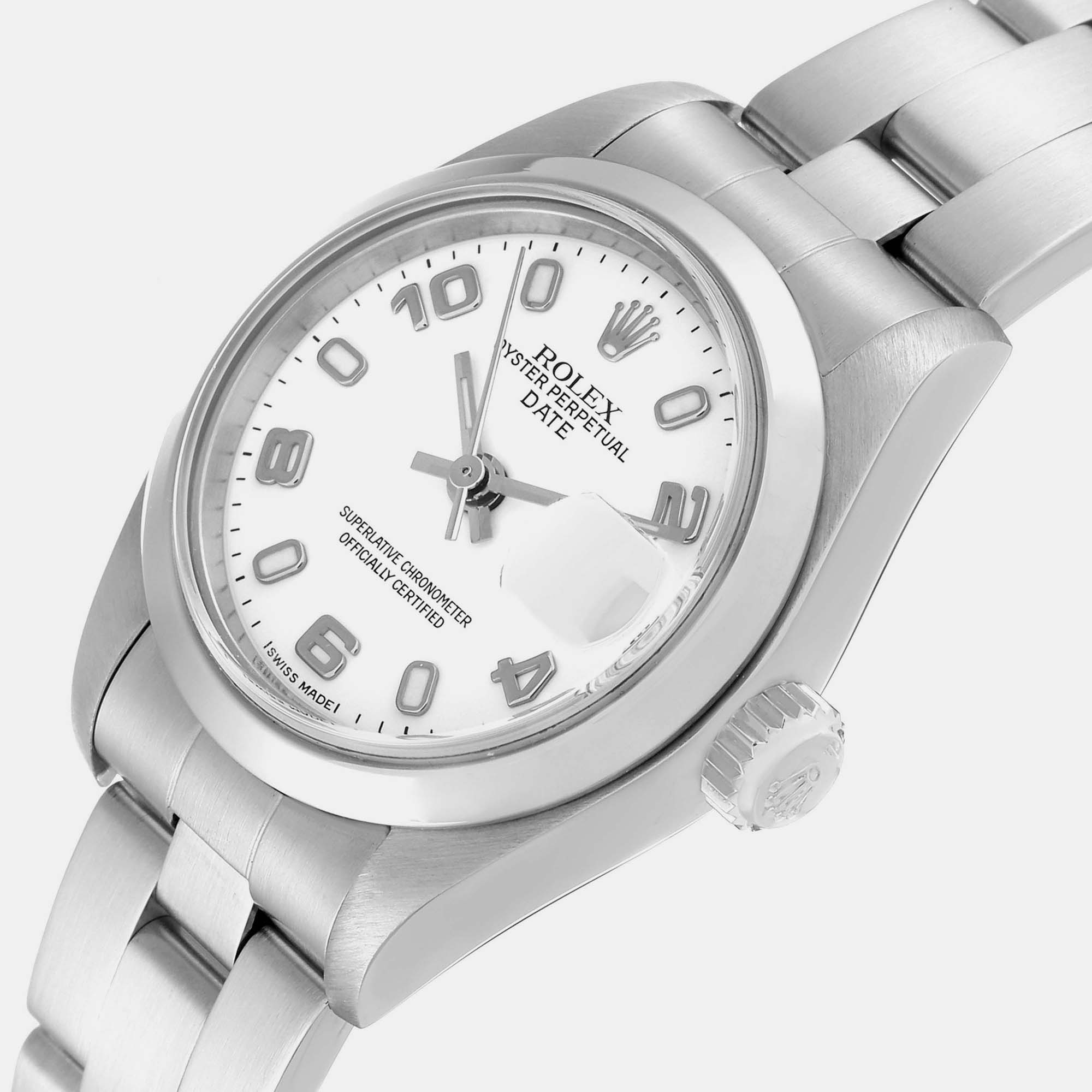 

Rolex Date 26 White Dial Smooth Bezel Steel Ladies Watch 79160 26 mm