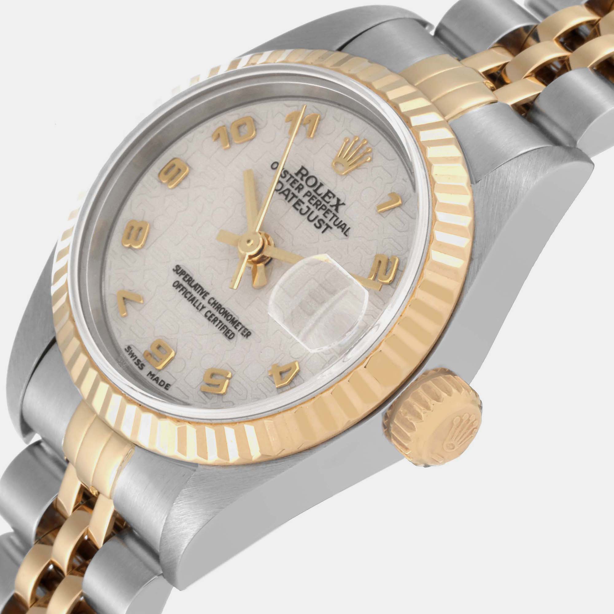 

Rolex Datejust Steel Yellow Gold Ivory Anniversary Dial Ladies Watch 79173 26 mm, Beige