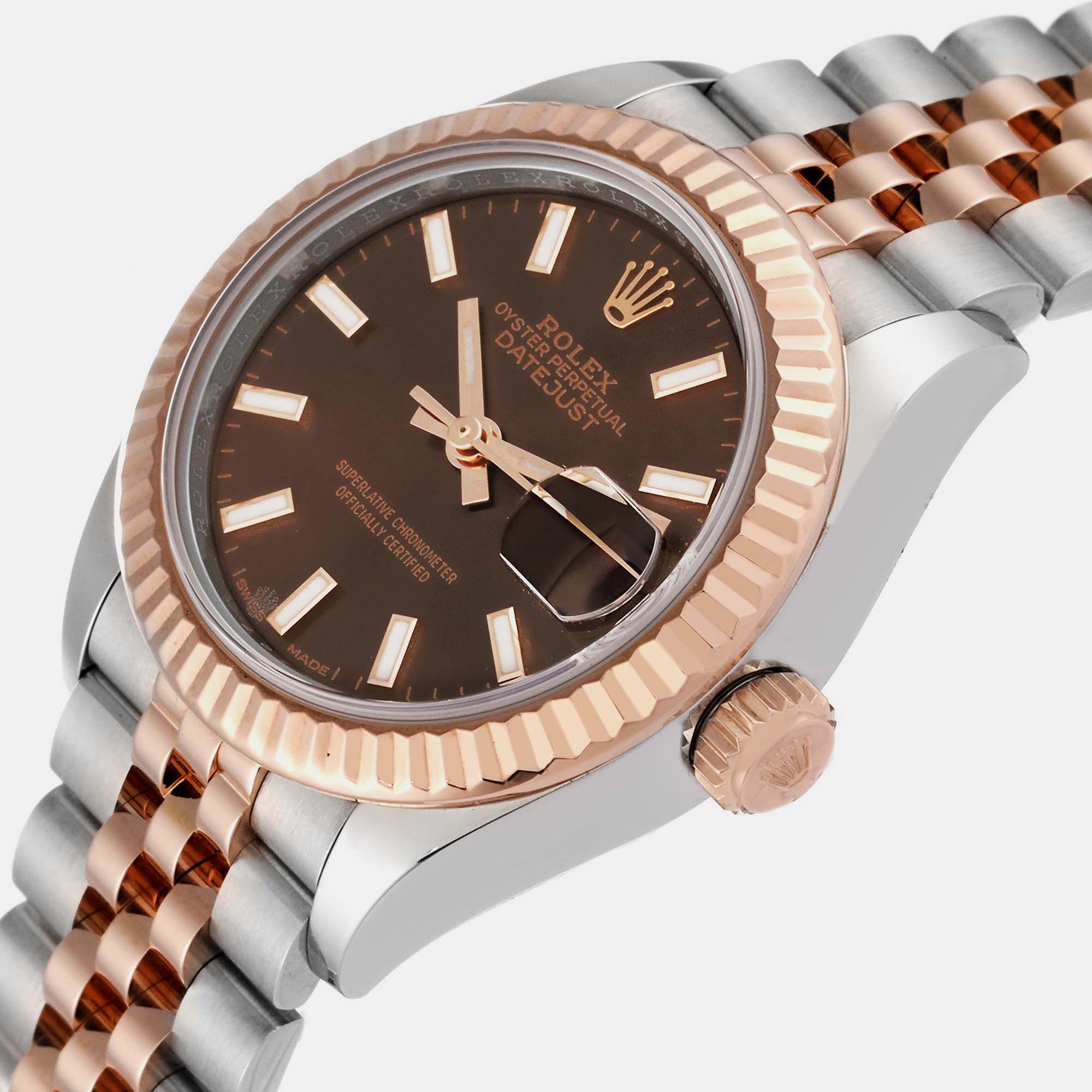 

Rolex Datejust Chocolate Brown Dial Steel Rose Gold Ladies Watch 279171 28 mm