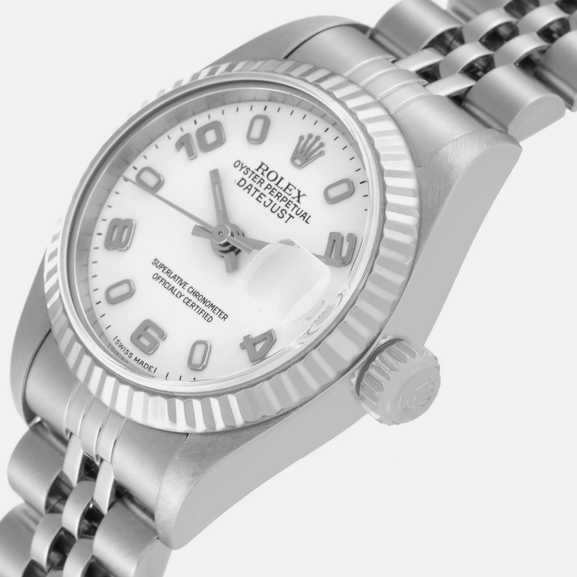 

Rolex Datejust Arabic Dial White Gold Steel Ladies Watch 79174