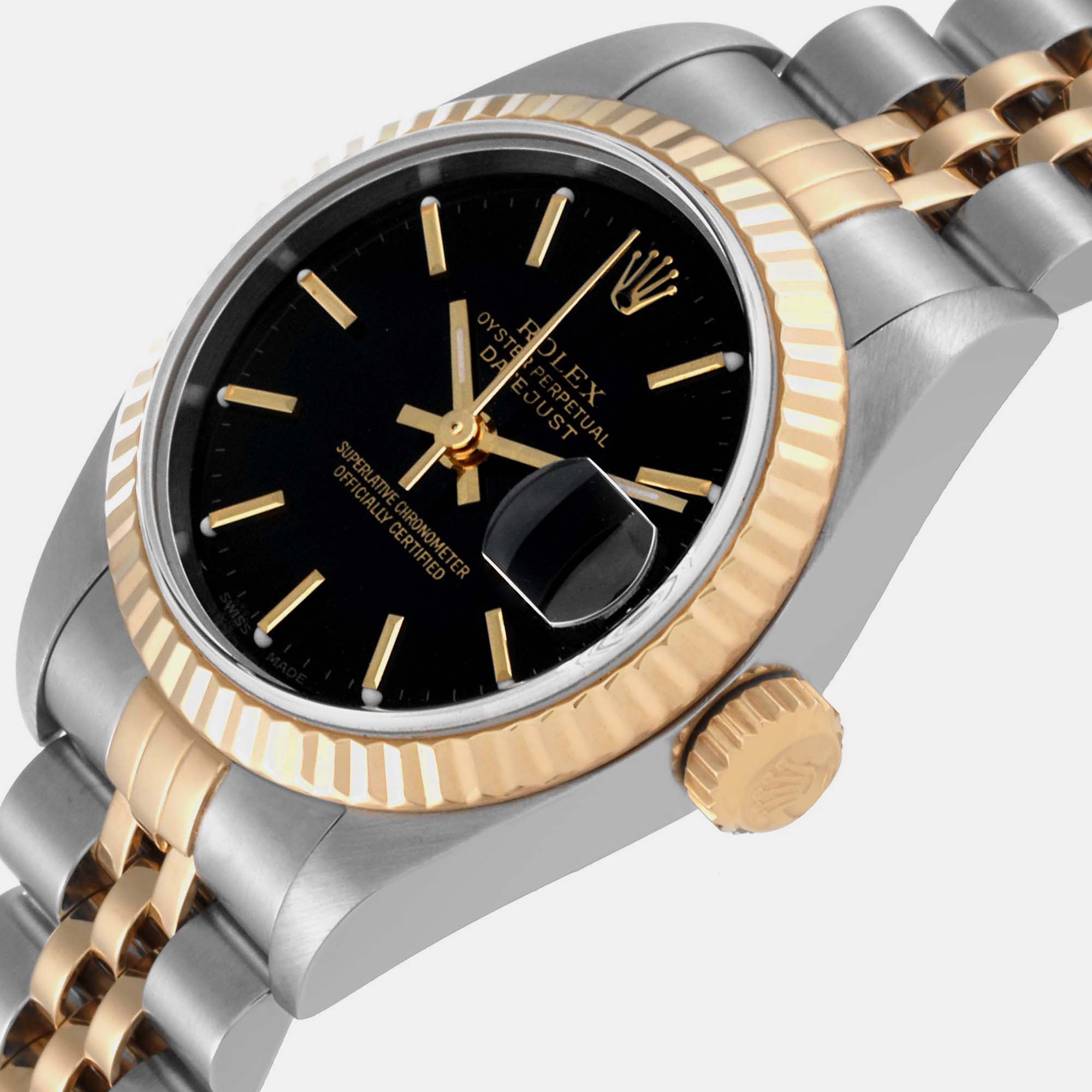 

Rolex Datejust Steel Yellow Gold Black Dial Ladies Watch 79173 26 mm