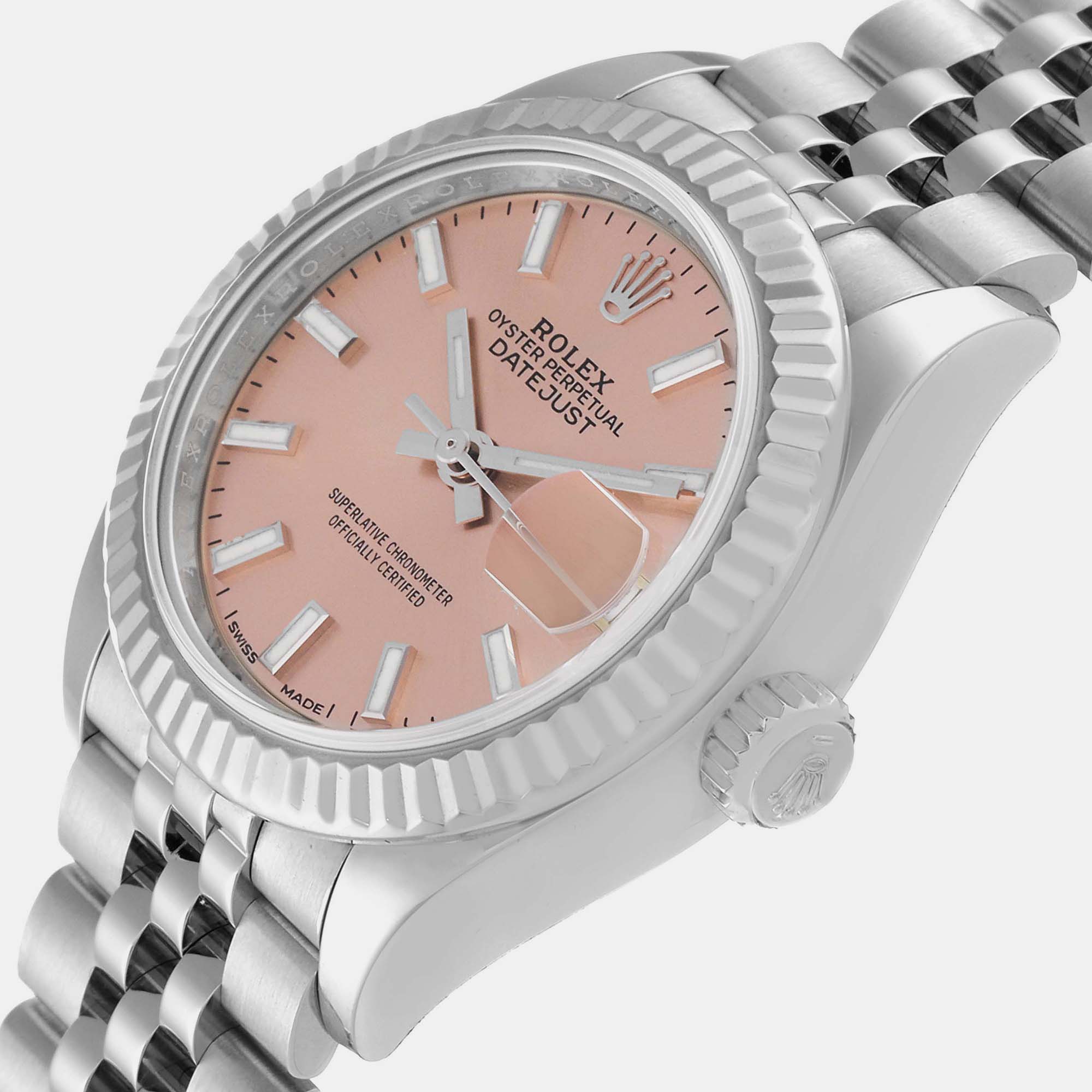 

Rolex Datejust Steel White Gold Pink Dial Ladies Watch 279174 28 mm