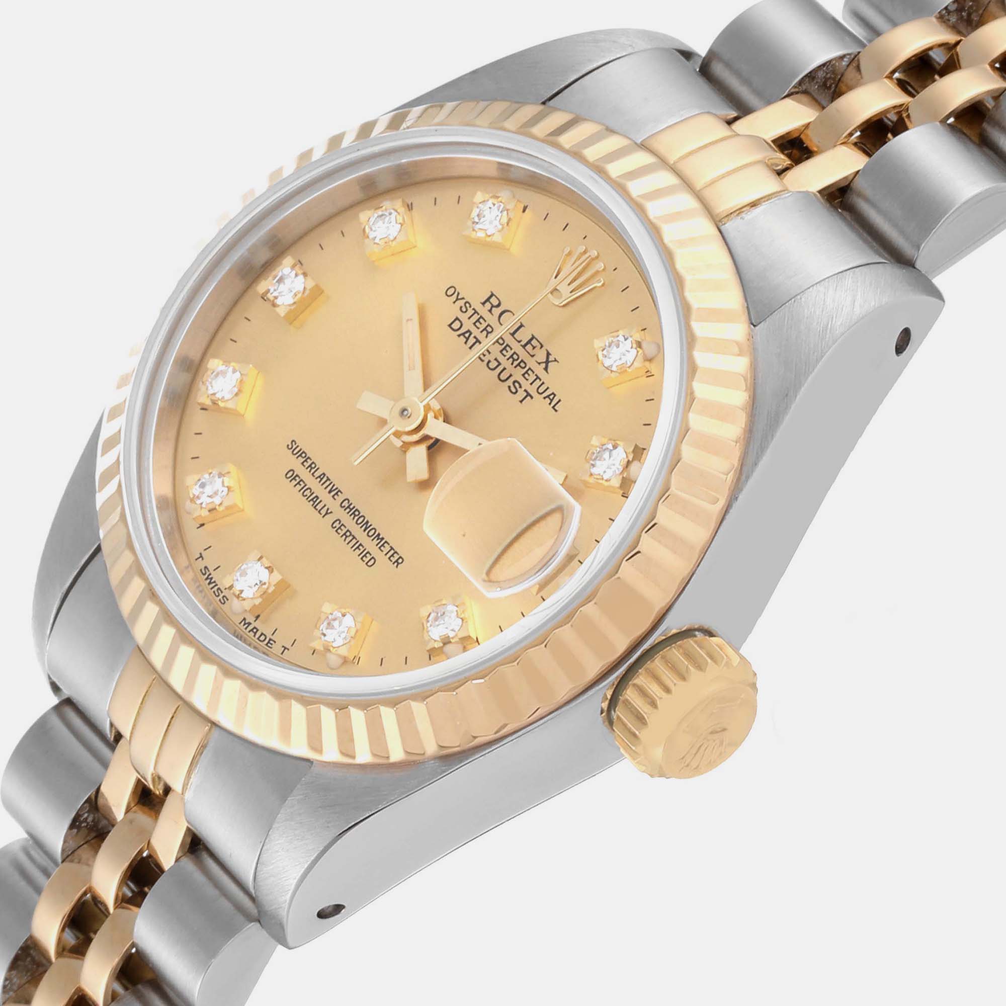 

Rolex Datejust Steel Yellow Gold Diamond Dial Ladies Watch 69173 26 mm