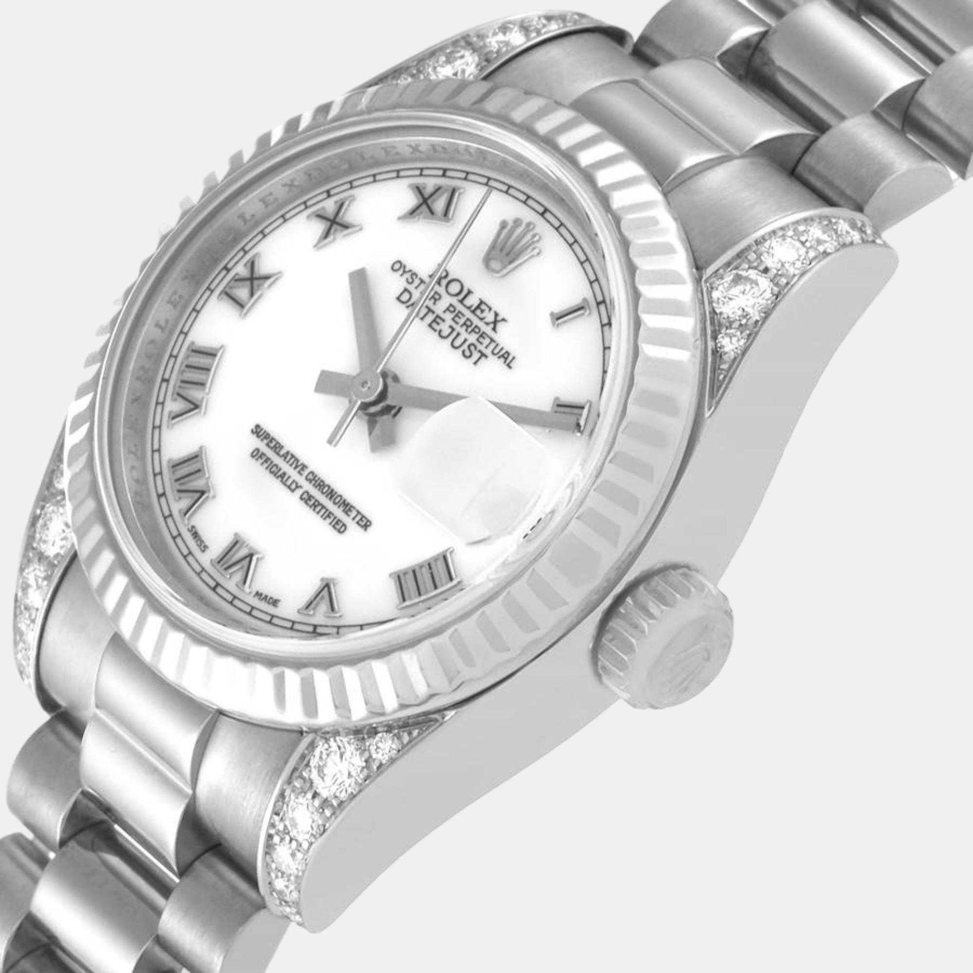 

Rolex President Roman Dial White Gold Diamond Ladies Watch 179239