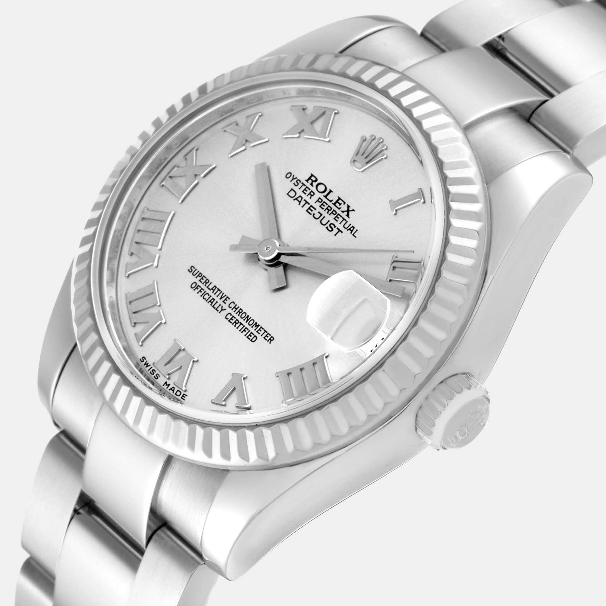 

Rolex Datejust Midsize 31 Steel White Gold Ladies Watch 178274 31 mm, Silver