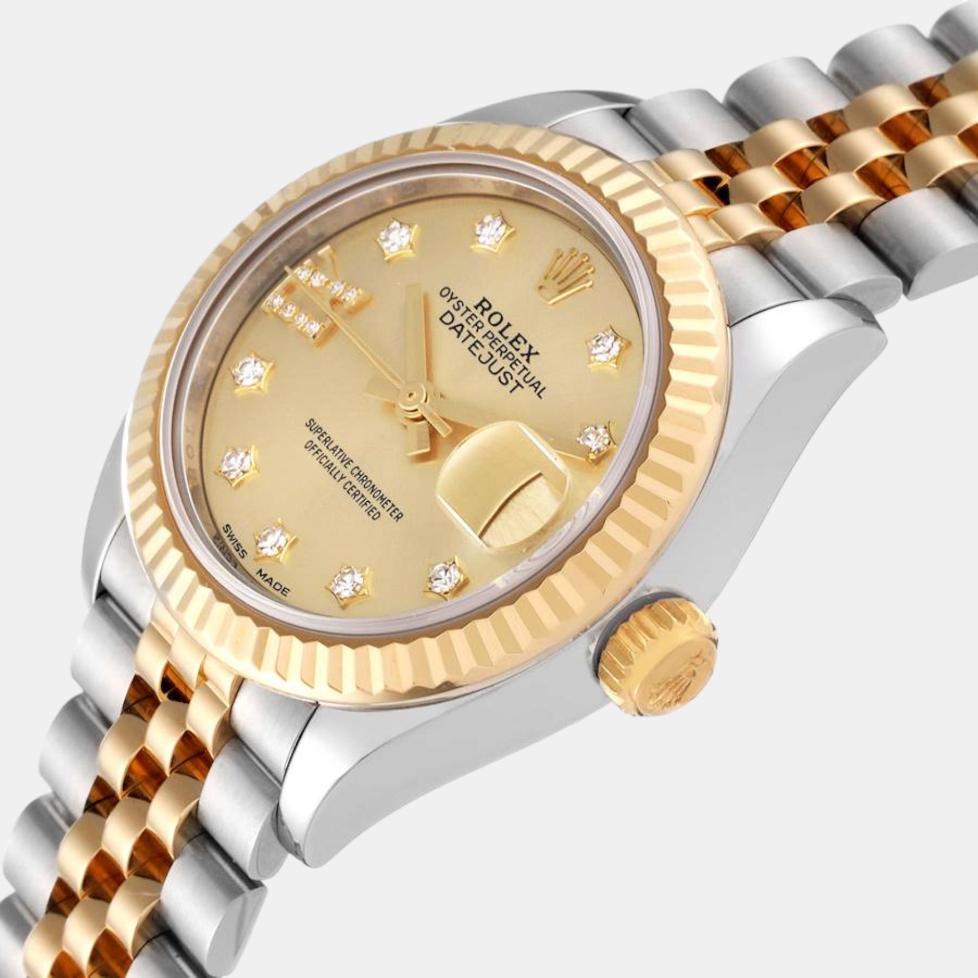 

Rolex Datejust 28 Diamond Dial Steel Yellow Gold Ladies Watch 279173