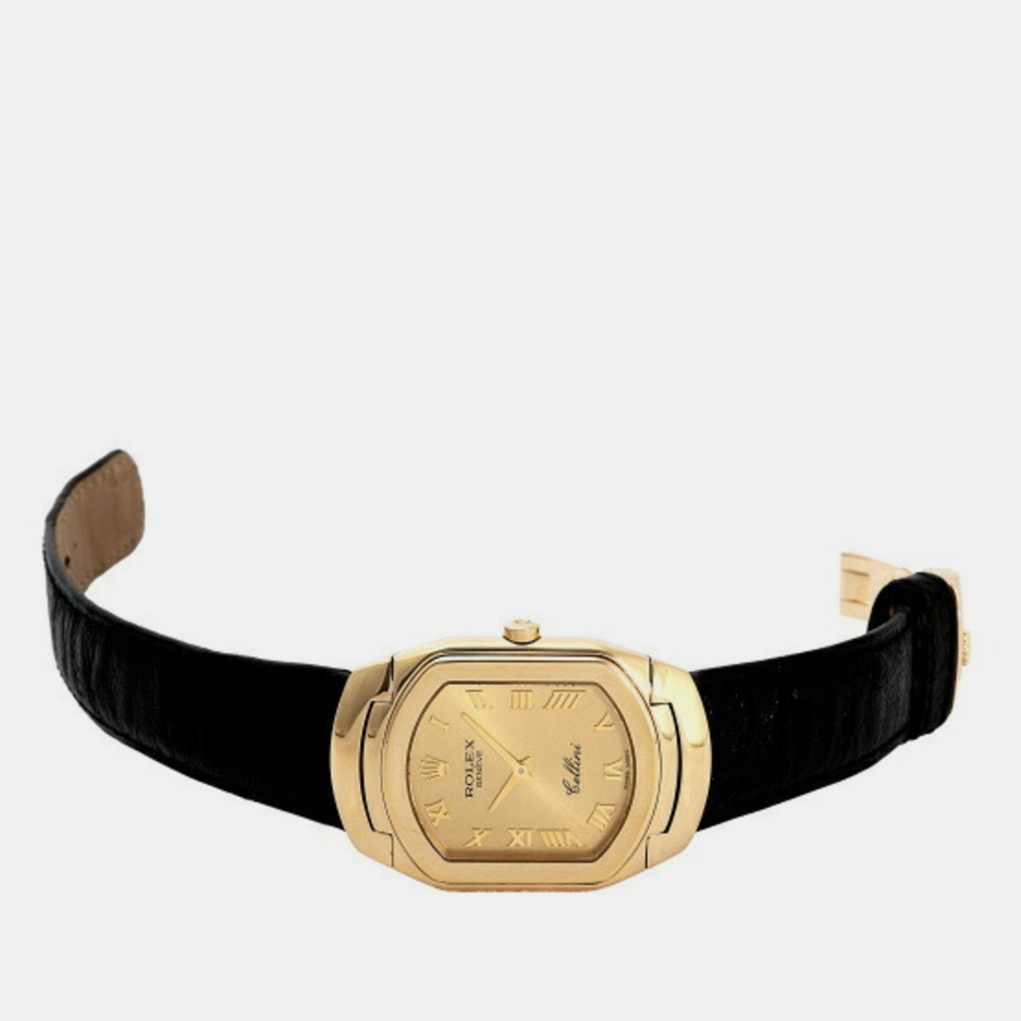 

Rolex Champagne 18k Yellow Gold Cellini 6633/8 Quartz Women's Wristwatch 30 mm