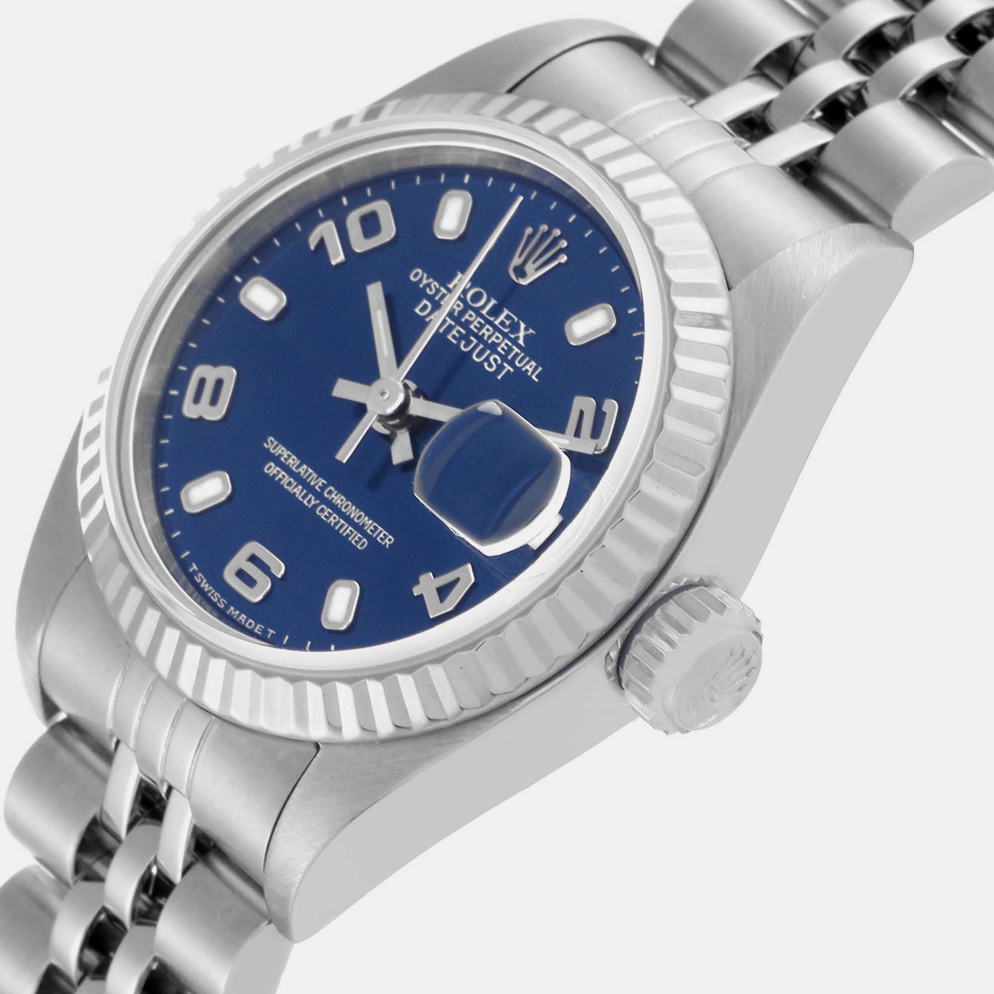 

Rolex Datejust Steel White Gold Blue Dial Ladies Watch 79174 26 mm