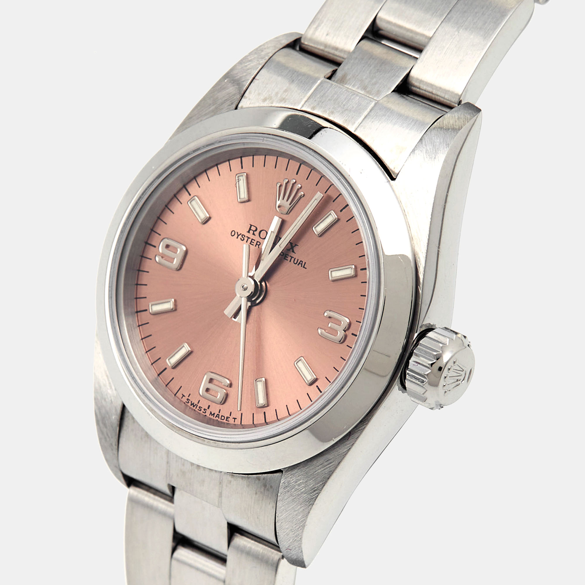 

Rolex Salmon Stainless Steel Oyster Perpetual, Silver