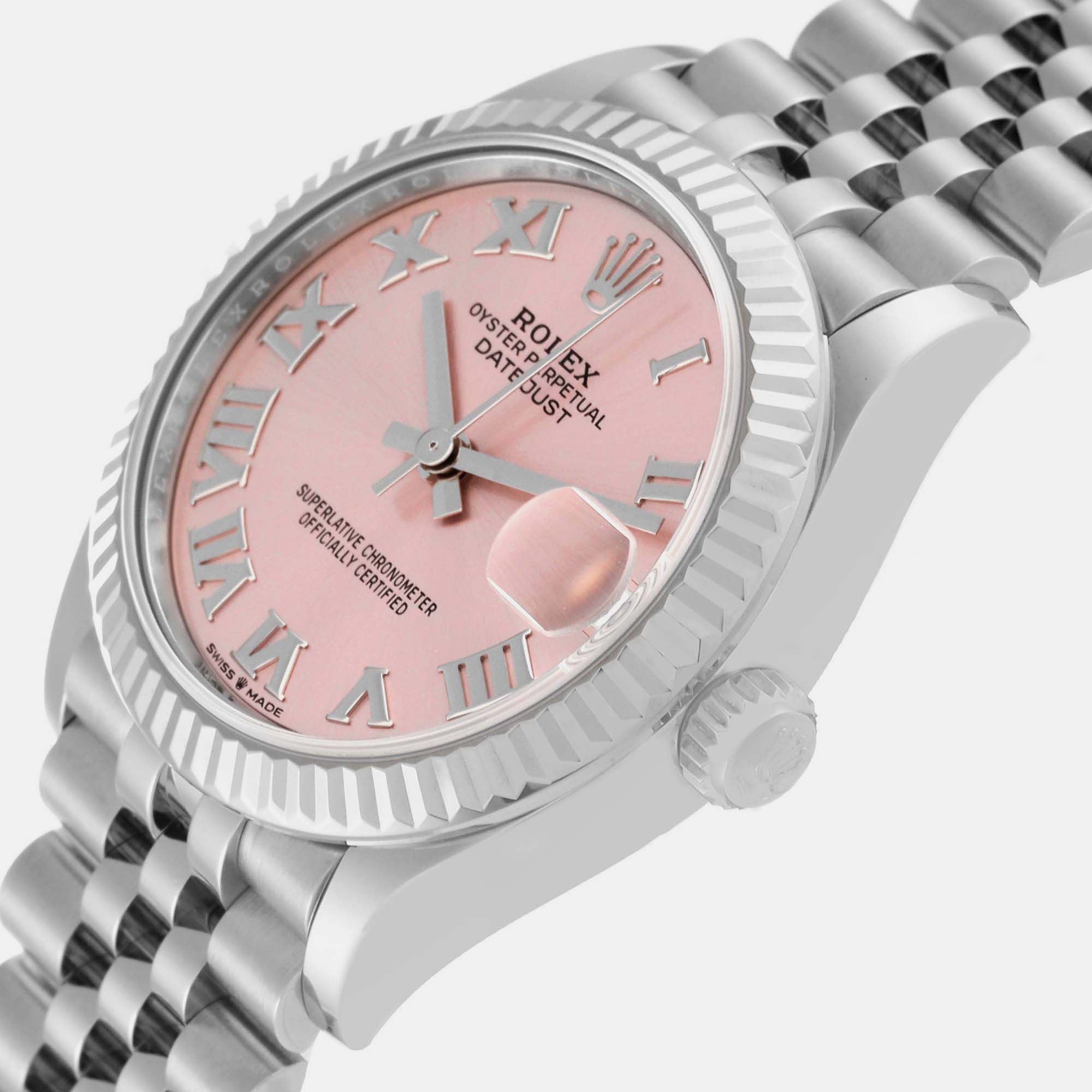 

Rolex Datejust Midsize Steel White Gold Pink Dial Ladies Watch 278274 31 mm