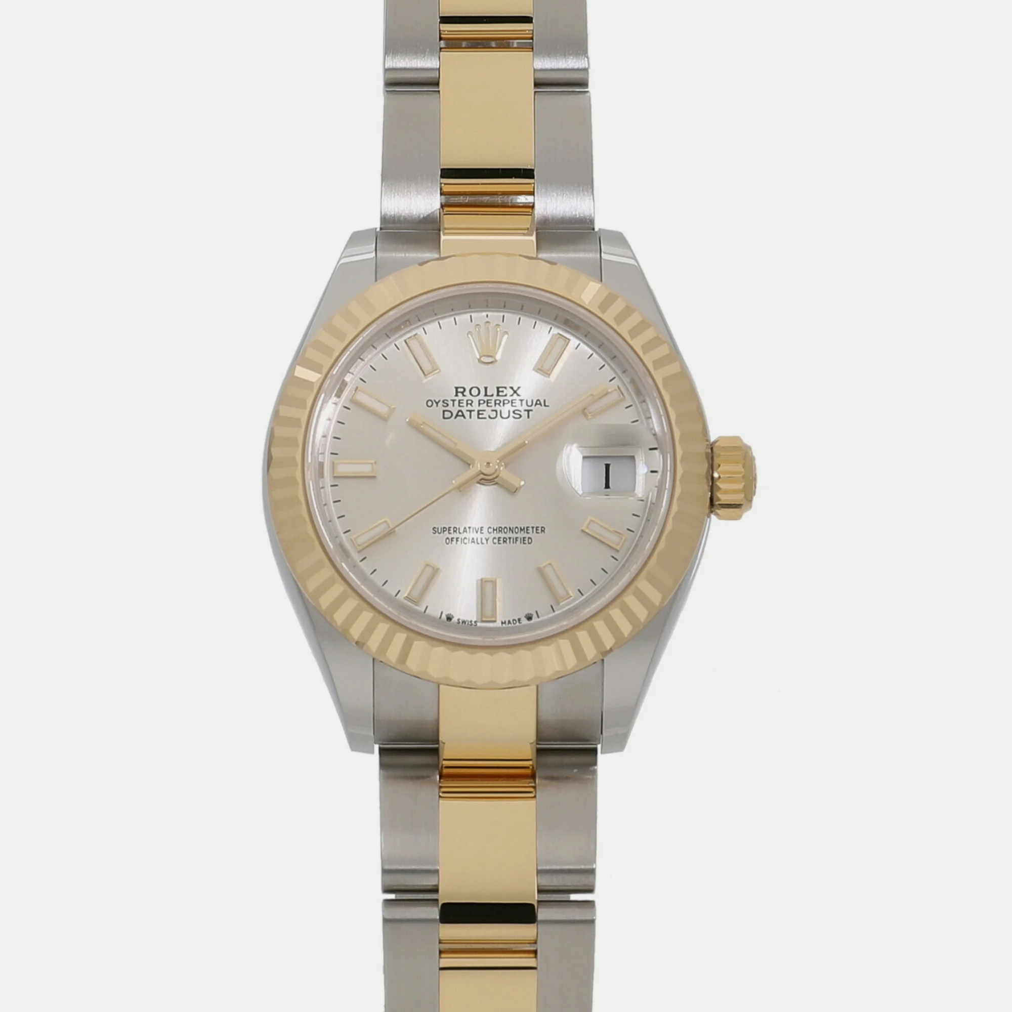 

Rolex Silver 18k Yellow Gold Stainless Steel Datejust 279173 Automatic Women's Wristwatch 28 mm