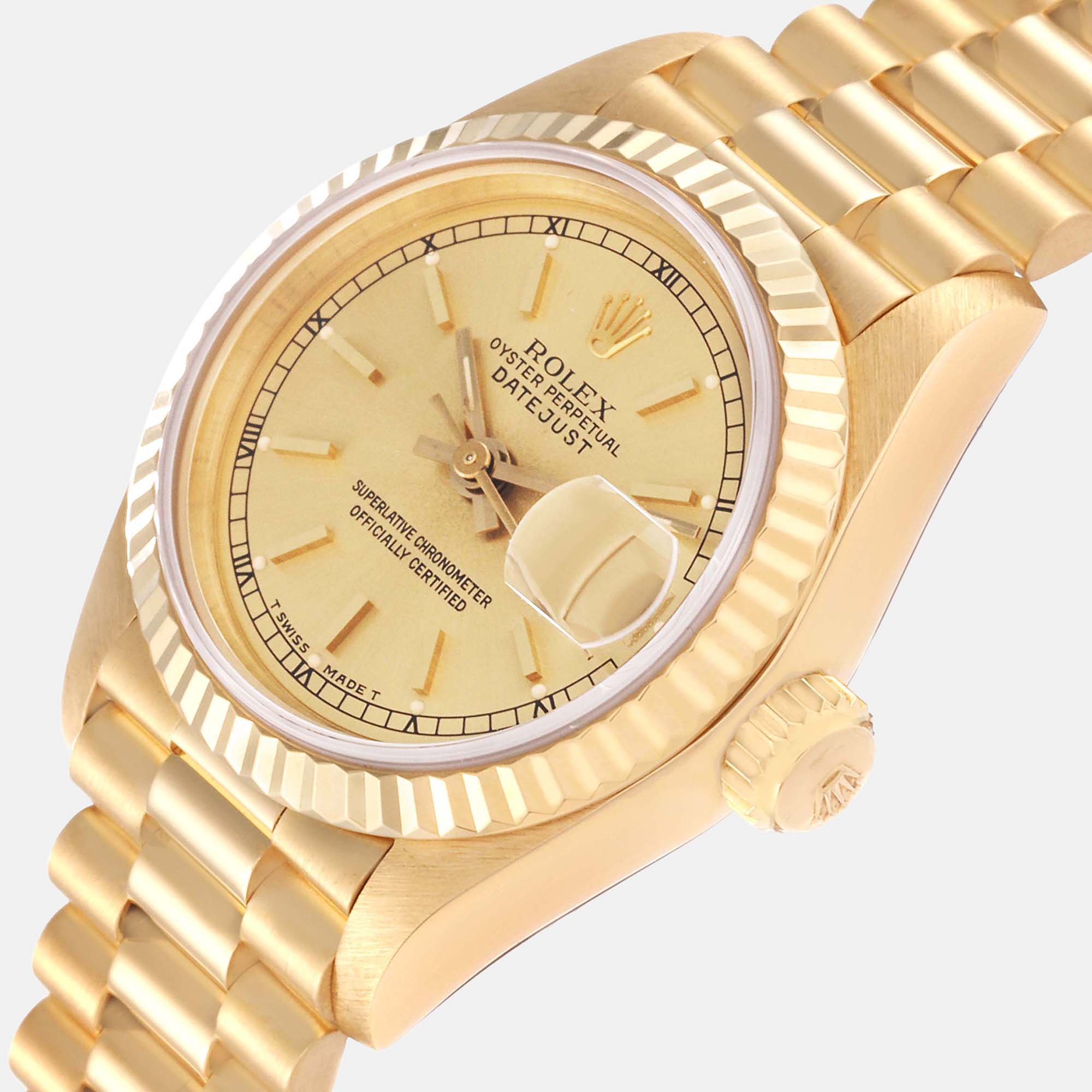 

Rolex Datejust President Yellow Gold Ladies Watch 69178 26 mm