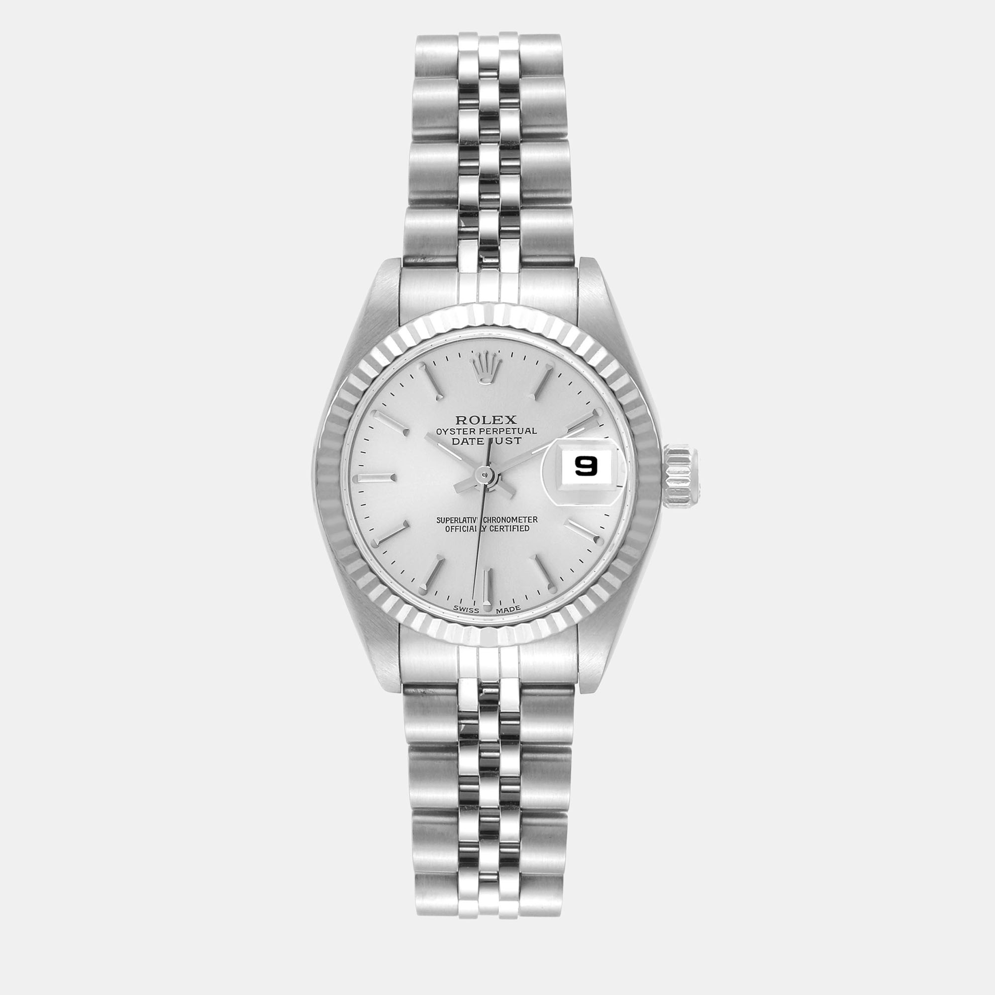 

Rolex Datejust 26 Steel White Gold Silver Dial Ladies Watch 79174 26 mm