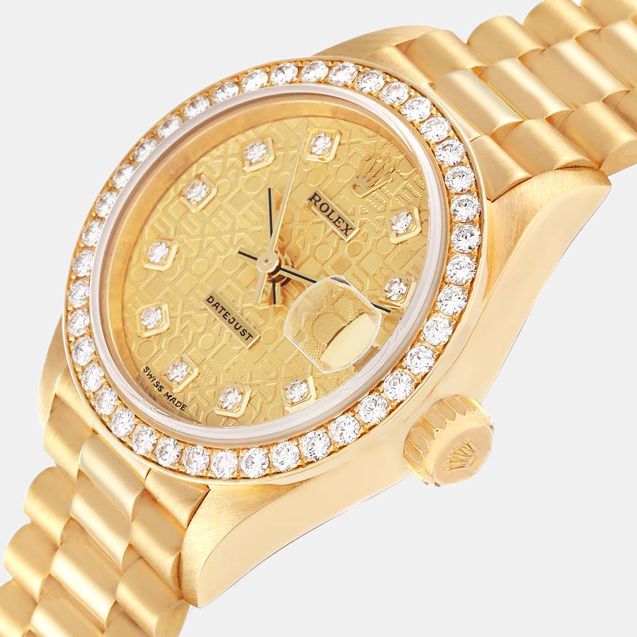 

Rolex President Datejust Yellow Gold Diamond Anniversary Dial Ladies Watch 79138 26 mm